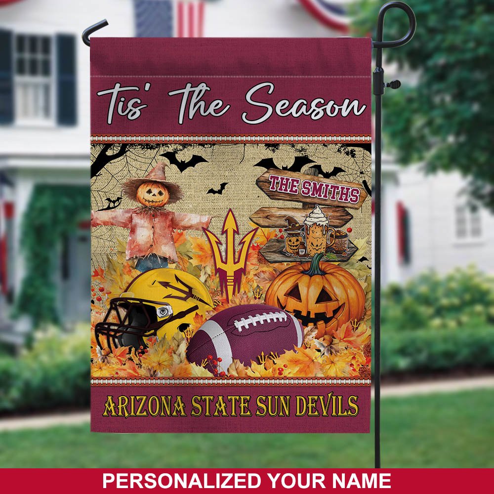 Arizona State Sun Devils Garden Flag Personalized Your Name, Tis The Season Flag , Sport Flag For Fans, Home Decorations ETHY-60256