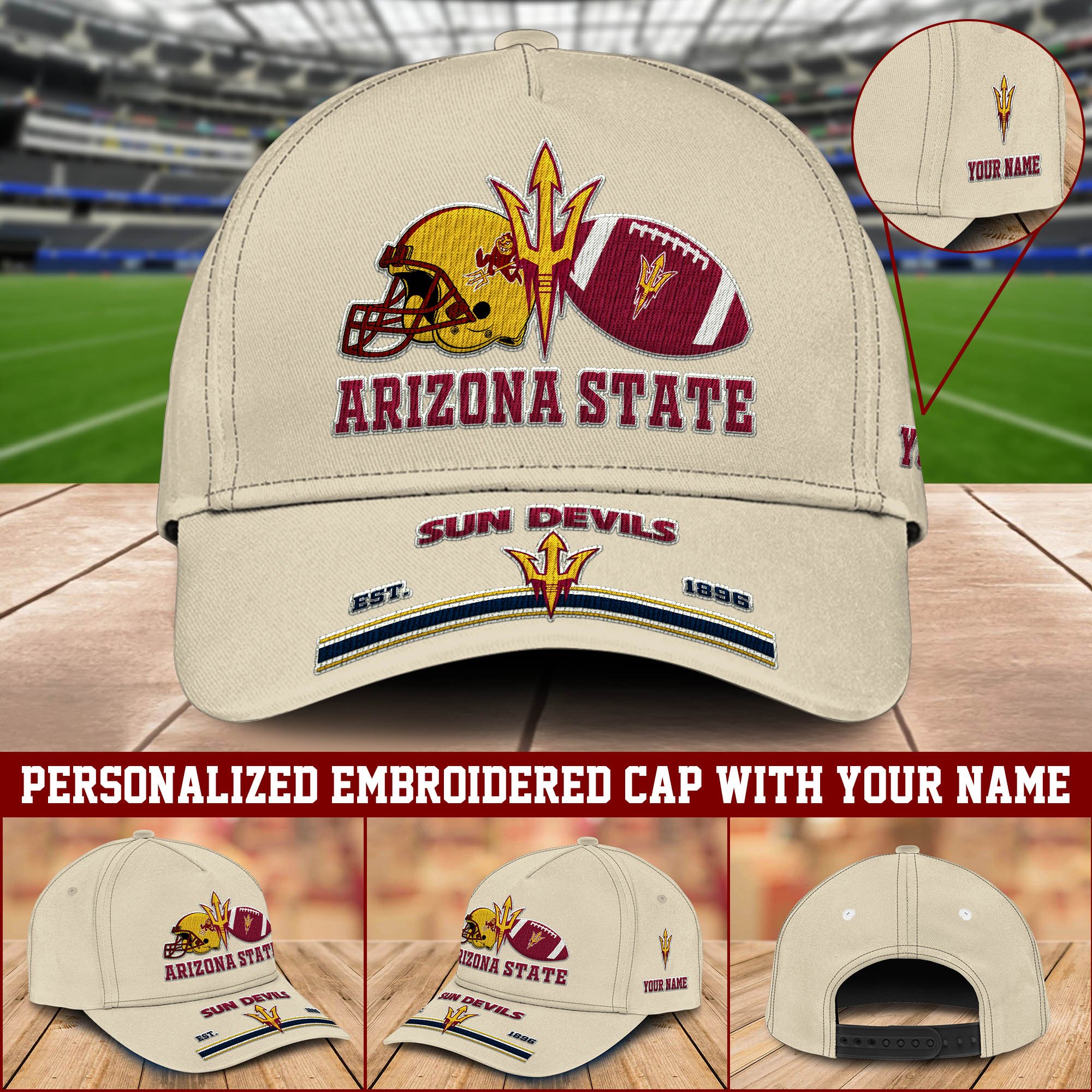 Arizona State Sun Devils Embroidered Cap Personalized Your Name, Sport Cap For Fan, Sport Lovers Gifts ETHY-60006