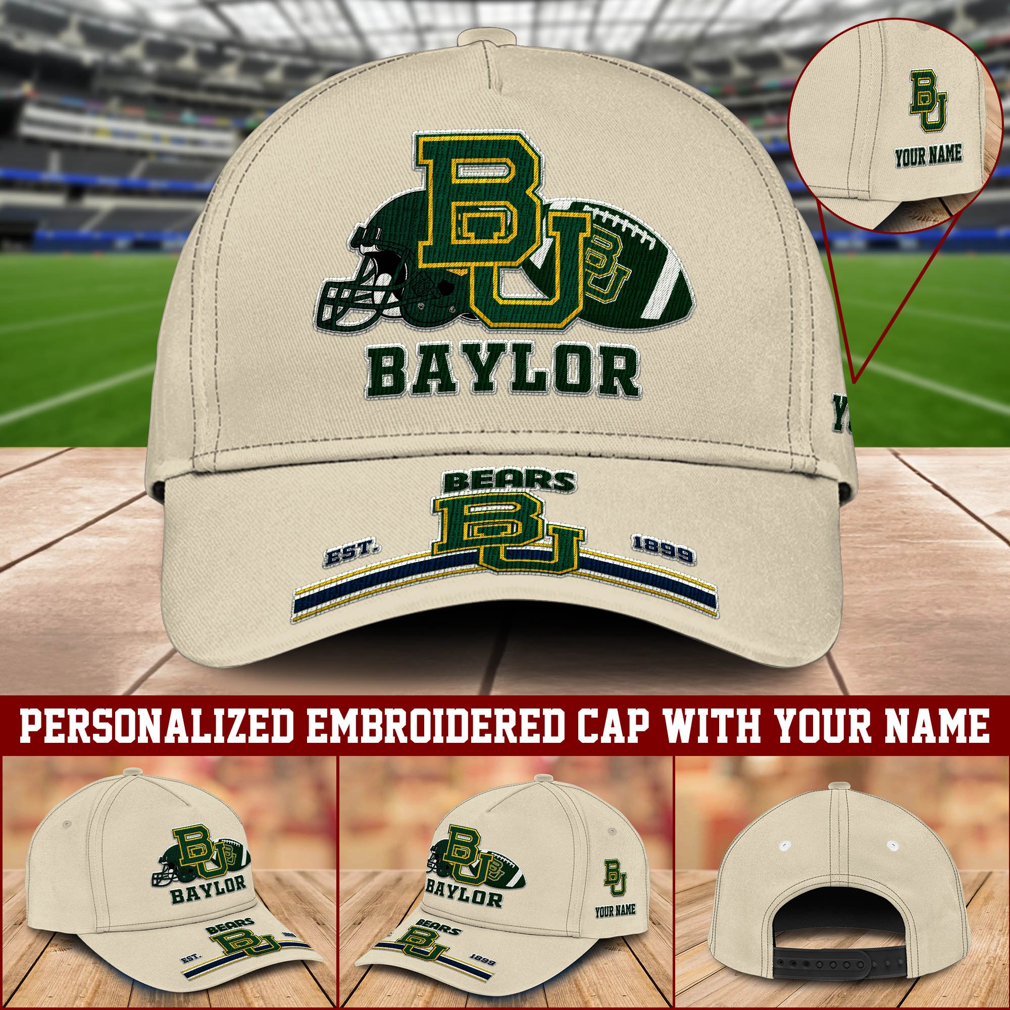 Baylor Bears Embroidered Cap Personalized Your Name, Sport Cap For Fan, Sport Lovers Gifts ETHY-60006