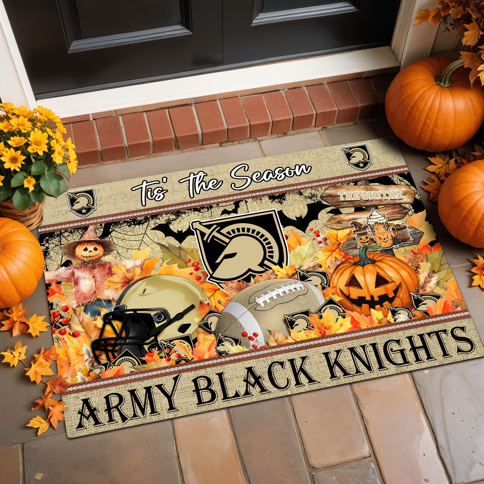 Army Black Knights Team Doormat Personalized Your Name, Tis' The Season Doormat, Sport Gifts, Home Decorations ETHY-60480