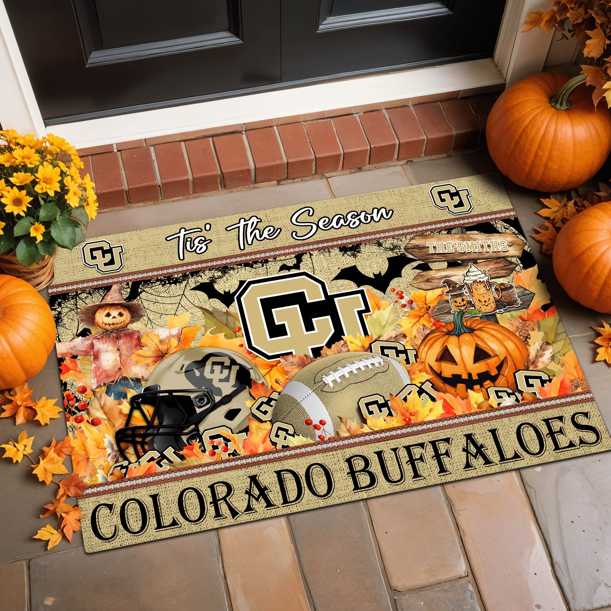 Colorado Buffaloes Team Doormat Personalized Your Name, Tis' The Season Doormat, Sport Gifts, Home Decorations ETHY-60480