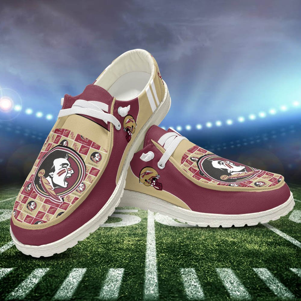 Florida State Seminoles White Hey Dude Shoes, Football Team Hey Dudes For Fan, Football Fan Gifts, Sport Gifts ETHY-52552