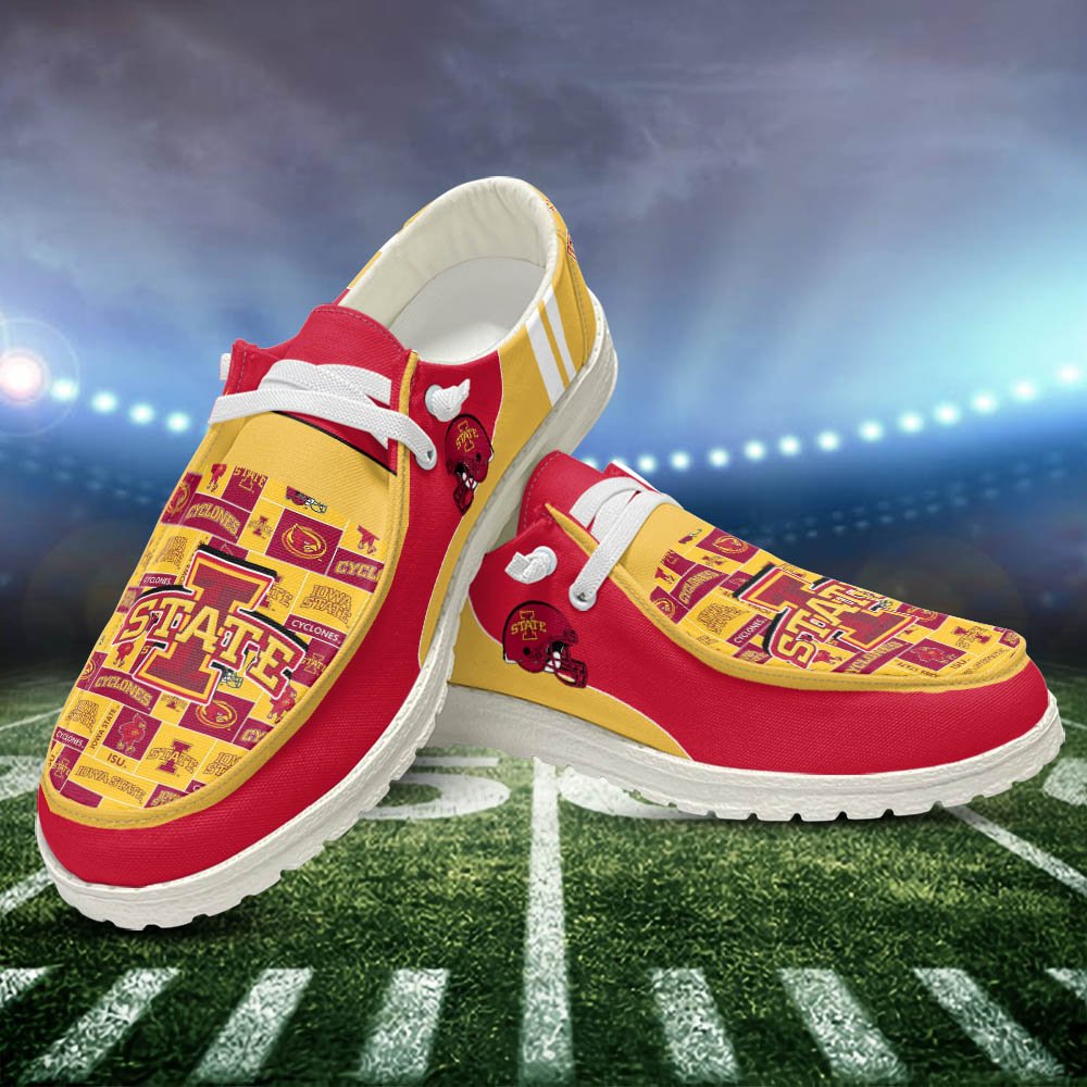 Iowa State Cyclones White Hey Dude Shoes, Football Team Hey Dudes For Fan, Football Fan Gifts, Sport Gifts ETHY-52552