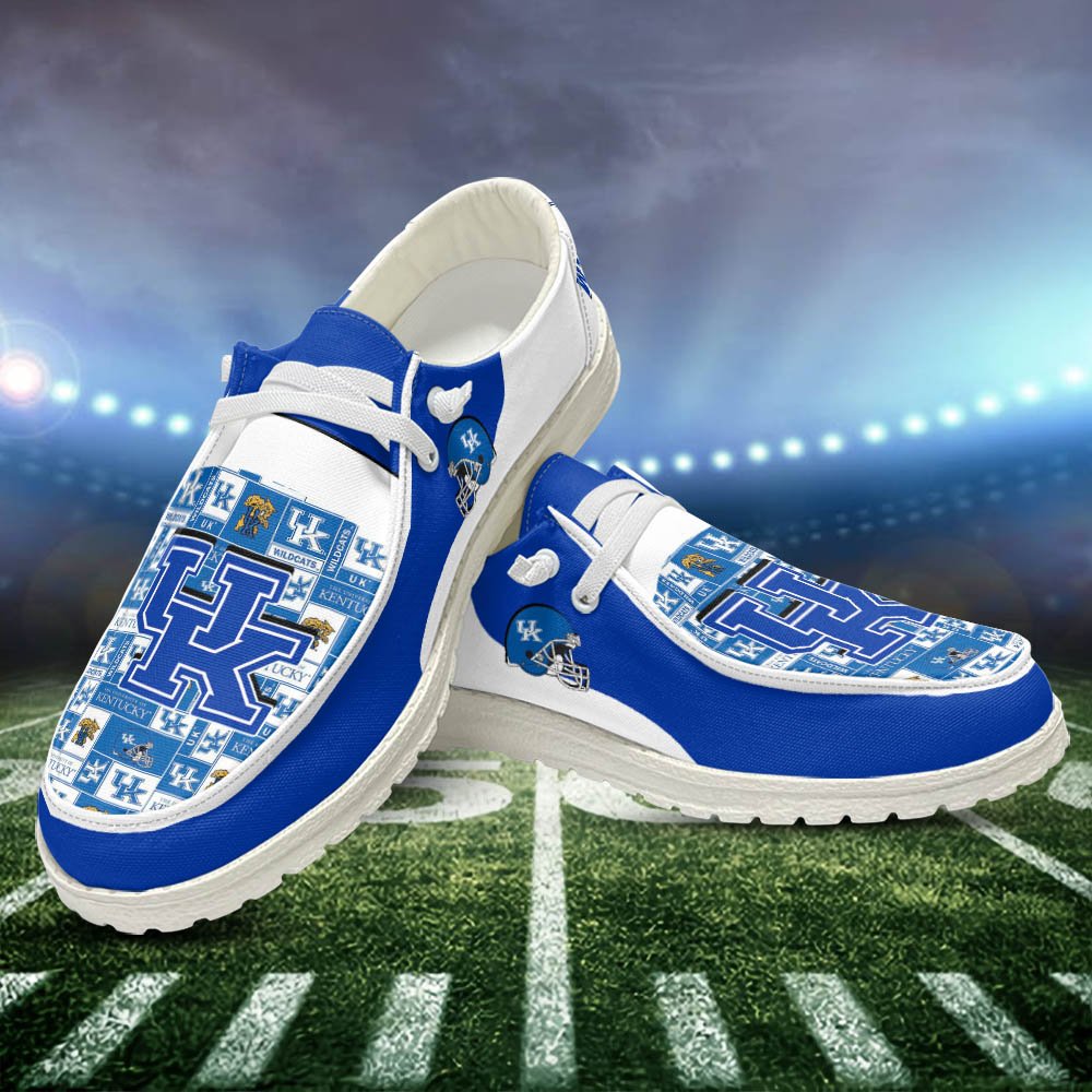 Kentucky Wildcats White Hey Dude Shoes, Football Team Hey Dudes For Fan, Football Fan Gifts, Sport Gifts ETHY-52552