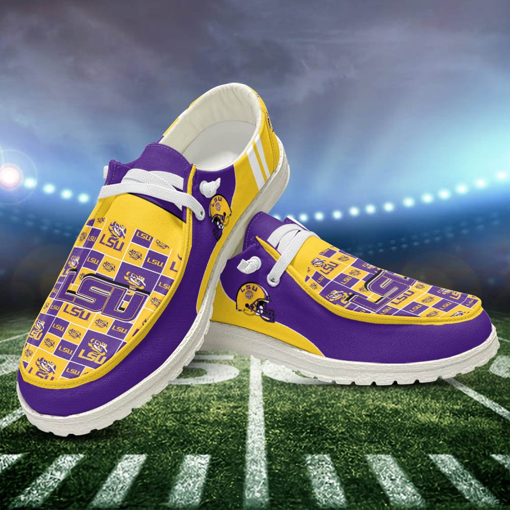 LSU TIGERS White Hey Dude Shoes, Football Team Hey Dudes For Fan, Football Fan Gifts, Sport Gifts ETHY-52552