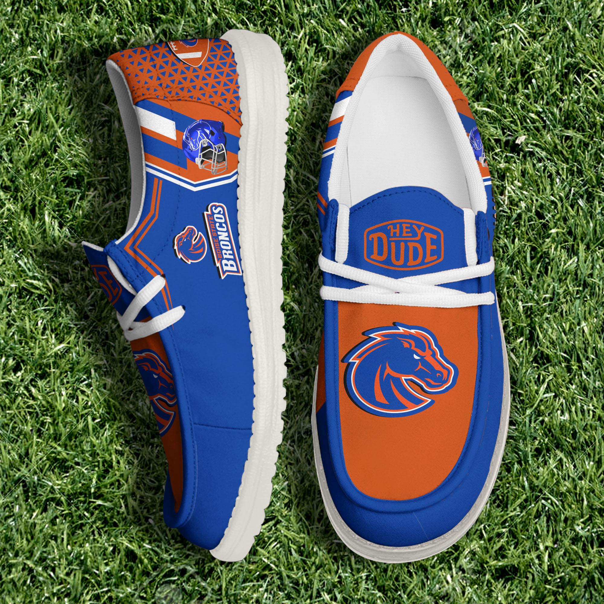 Boise State Broncos White Canvas Loafer Shoes Personalized Your Name, Shoes For Football Lovers, Gift For Fans ETHY-60925