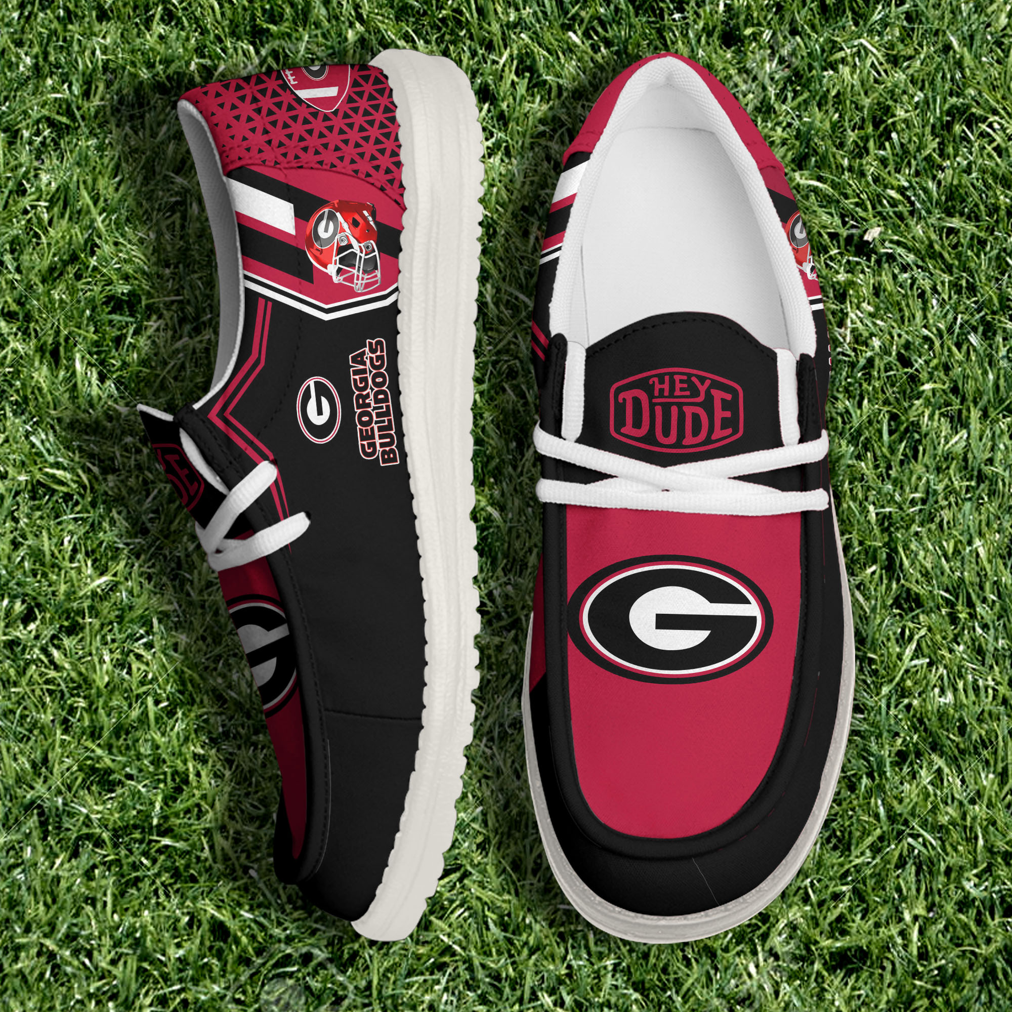 Georgia Bulldogs White Canvas Loafer Shoes Personalized Your Name, Shoes For Football Lovers, Gift For Fans ETHY-60925