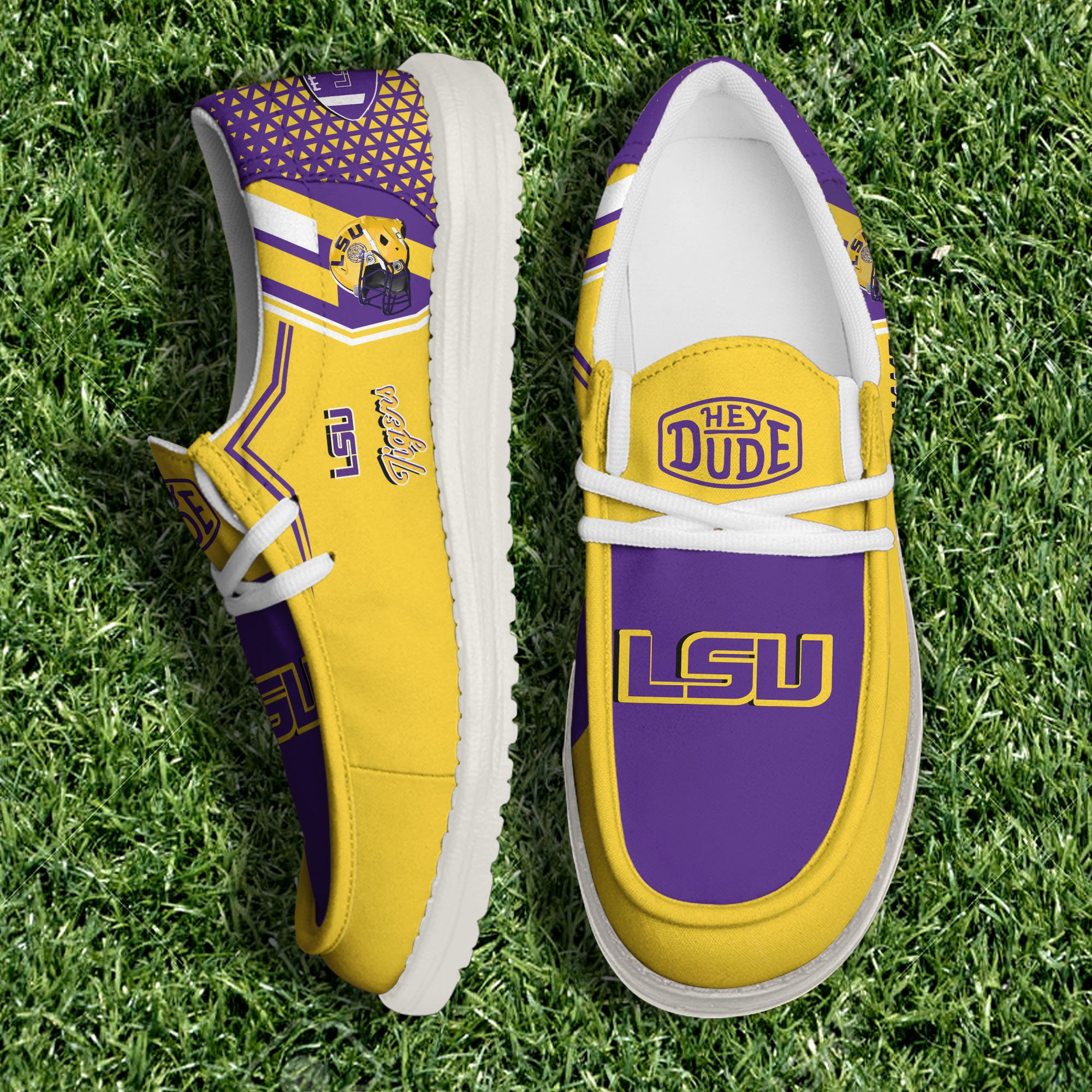 LSU TIGERS White Canvas Loafer Shoes Personalized Your Name, Shoes For Football Lovers, Gift For Fans ETHY-60925