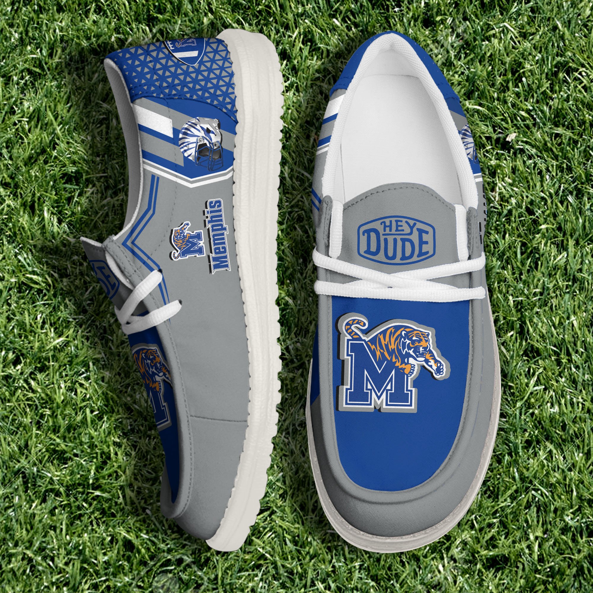 Memphis Tigers White Canvas Loafer Shoes Personalized Your Name, Shoes For Football Lovers, Gift For Fans ETHY-60925