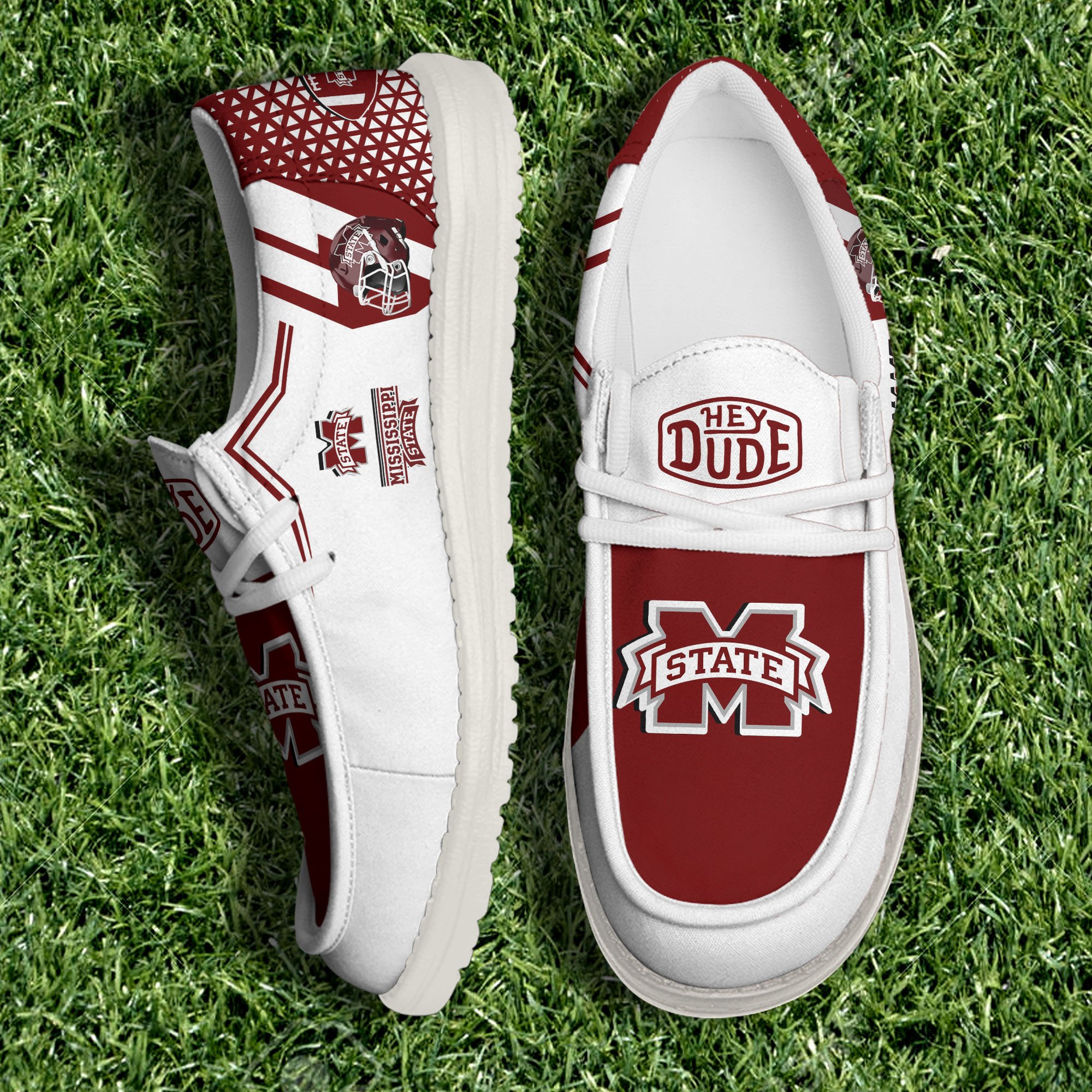 Mississippi State Bulldogs White Canvas Loafer Shoes Personalized Your Name, Shoes For Football Lovers, Gift For Fans ETHY-60925