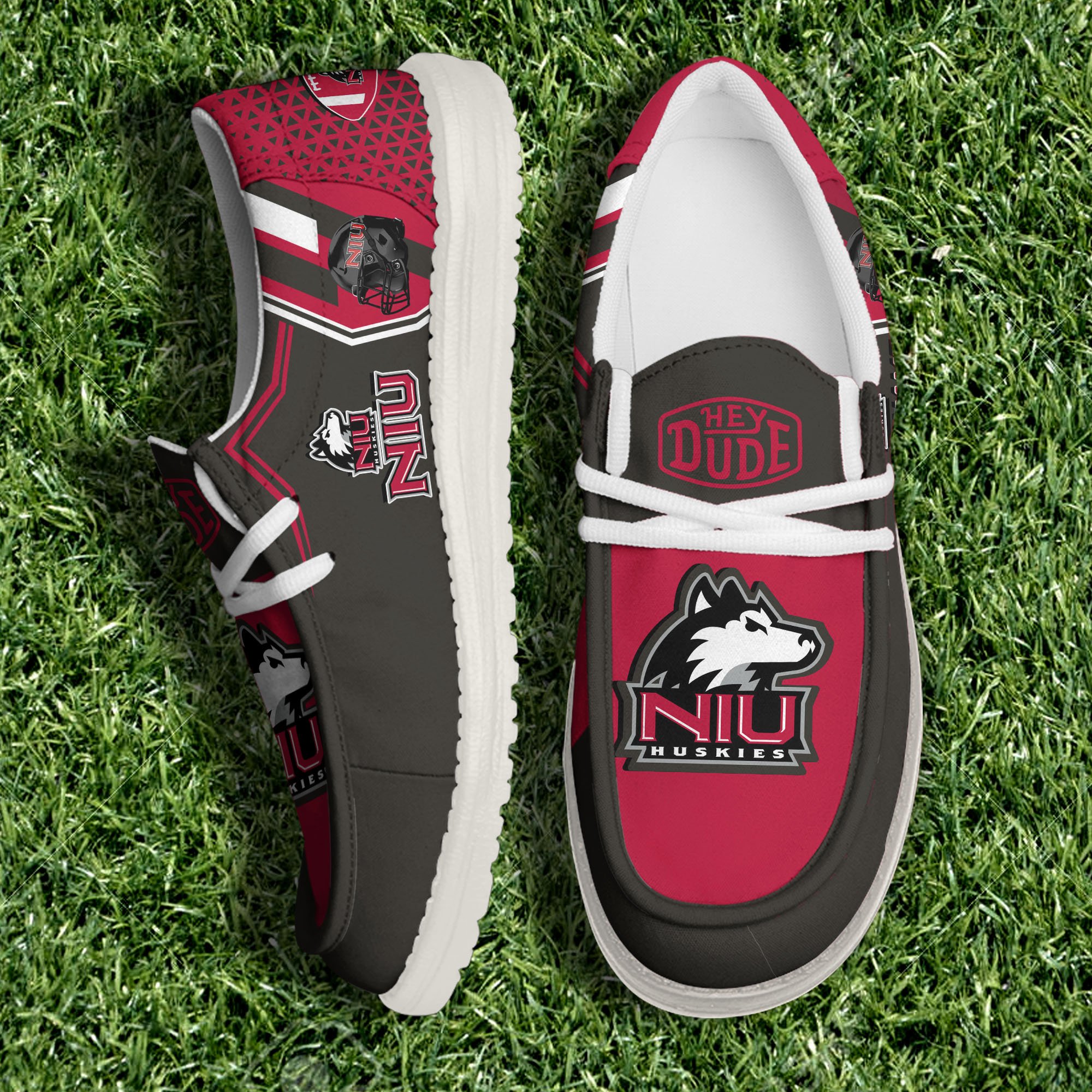 Northern Illinois Huskies White Canvas Loafer Shoes Personalized Your Name, Shoes For Football Lovers, Gift For Fans ETHY-60925