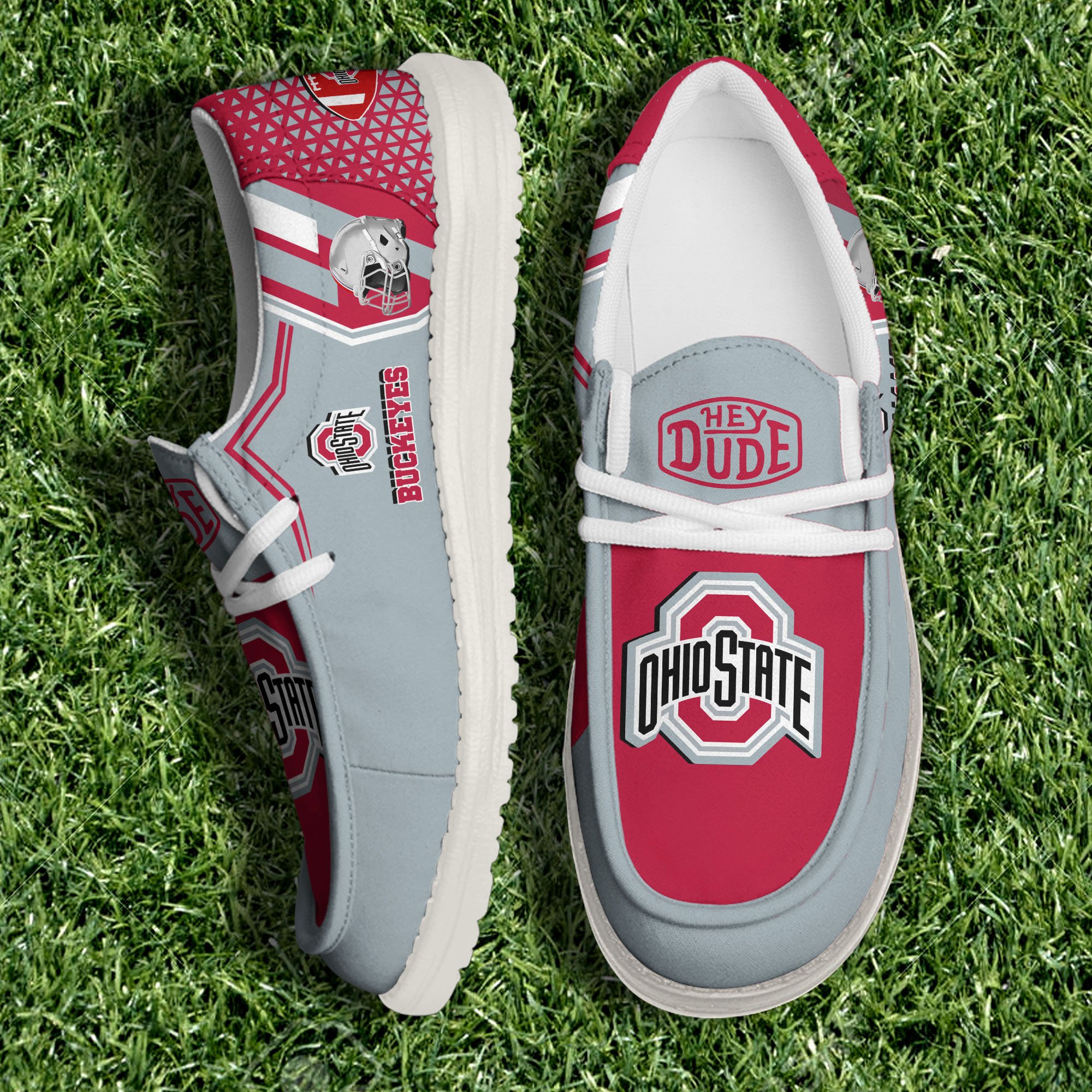 Ohio State Buckeyes White Canvas Loafer Shoes Personalized Your Name, Shoes For Football Lovers, Gift For Fans ETHY-60925