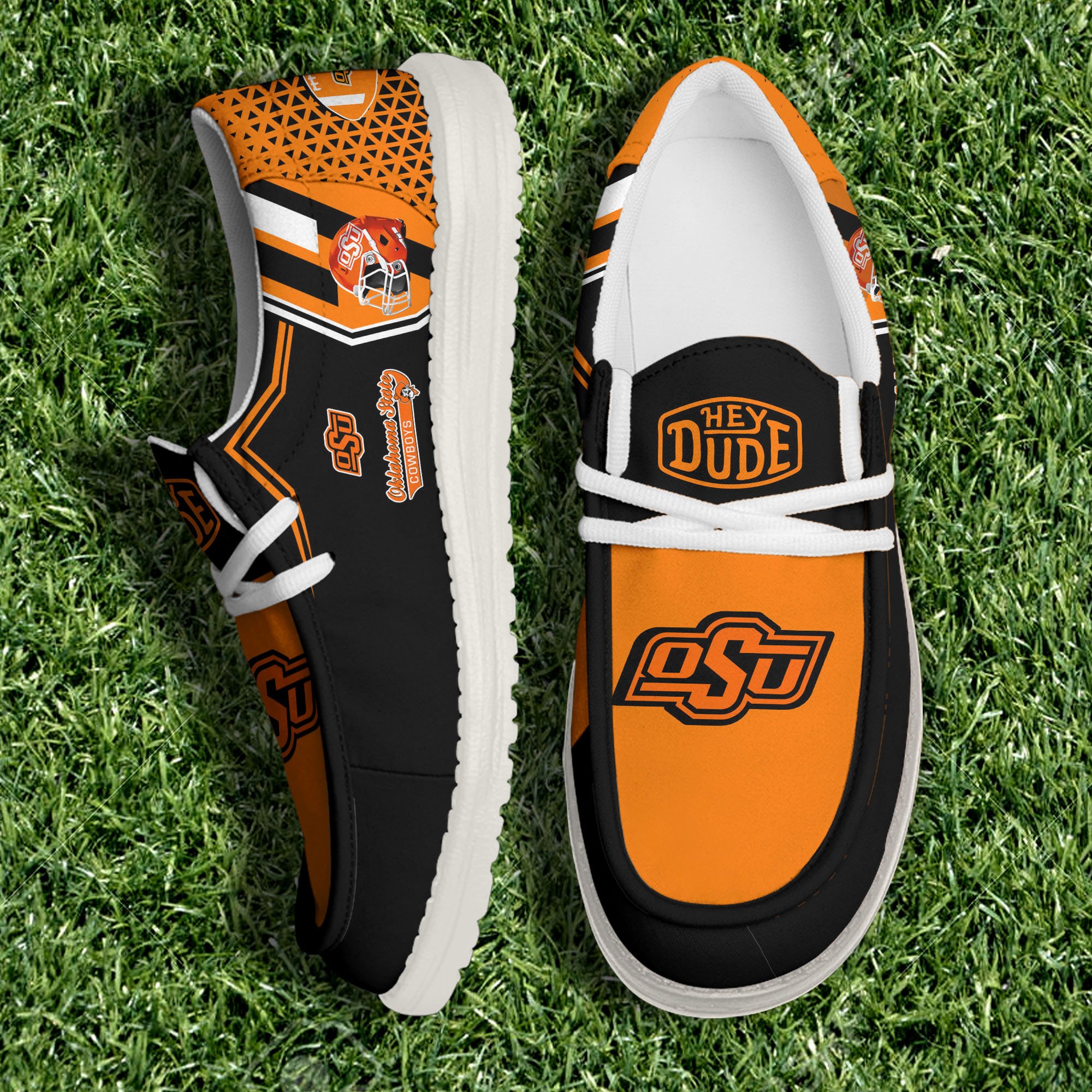 Oklahoma State Cowboys White Canvas Loafer Shoes Personalized Your Name, Shoes For Football Lovers, Gift For Fans ETHY-60925