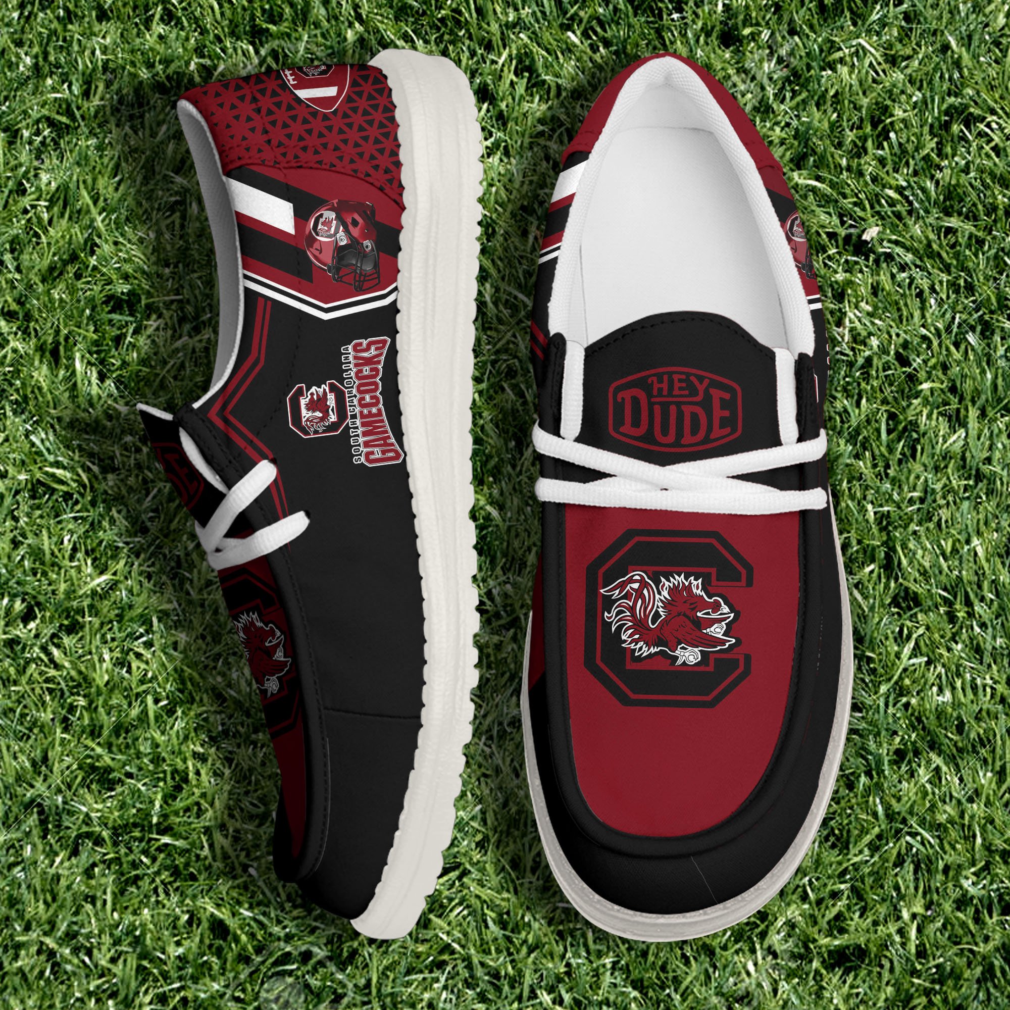 South Carolina Gamecocks White Canvas Loafer Shoes Personalized Your Name, Shoes For Football Lovers, Gift For Fans ETHY-60925