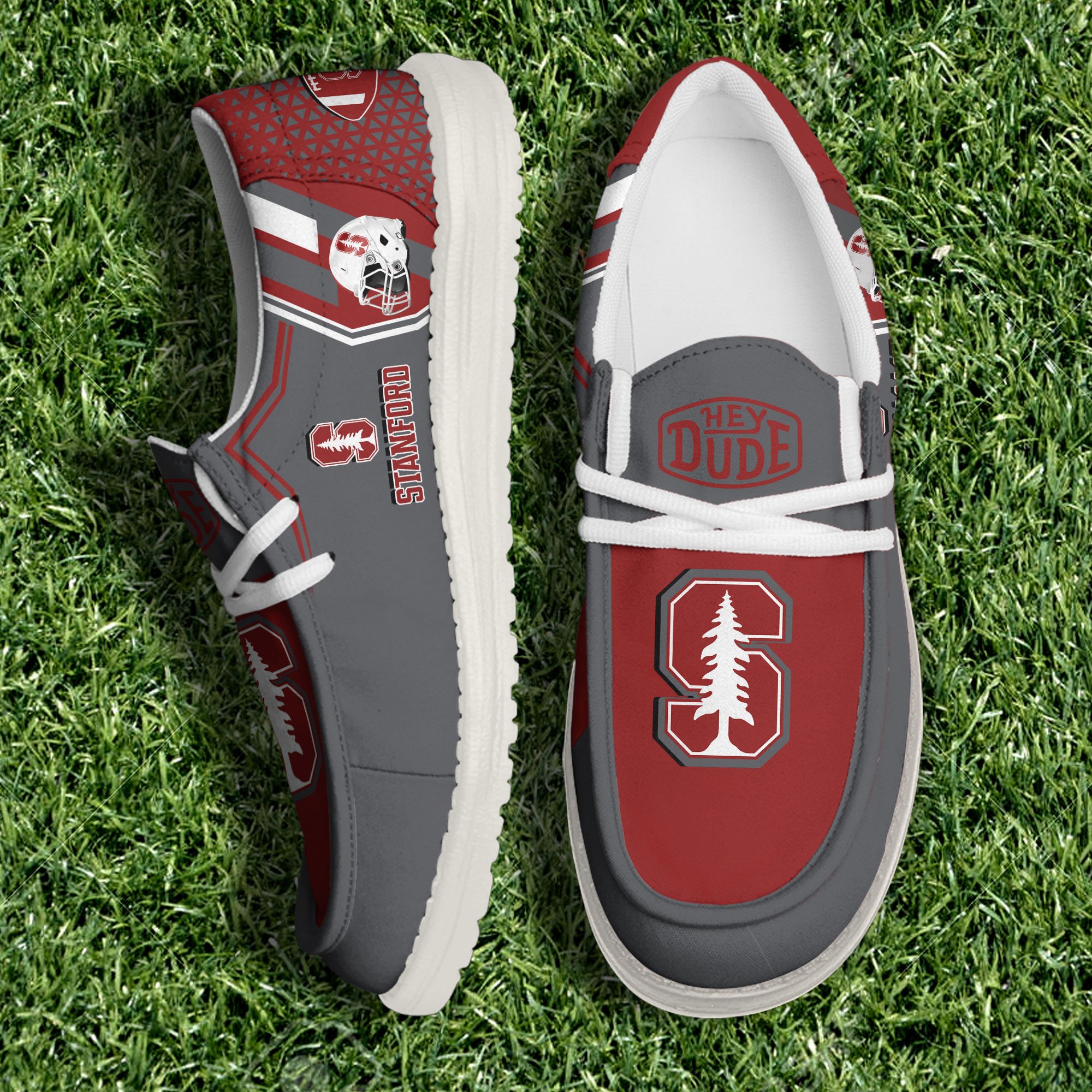 Stanford Cardinal White Canvas Loafer Shoes Personalized Your Name, Shoes For Football Lovers, Gift For Fans ETHY-60925