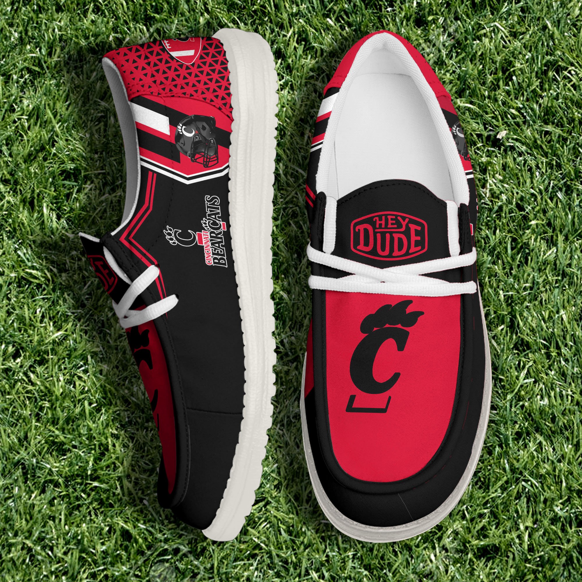 Cincinnati Bearcats White Canvas Loafer Shoes Personalized Your Name, Shoes For Football Lovers, Gift For Fans ETHY-60925