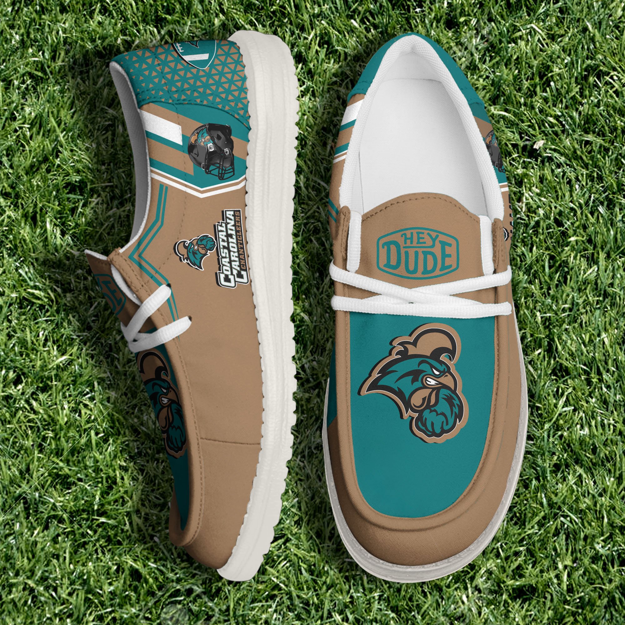 Coastal Carolina Chanticleers White Canvas Loafer Shoes Personalized Your Name, Shoes For Football Lovers, Gift For Fans ETHY-60925