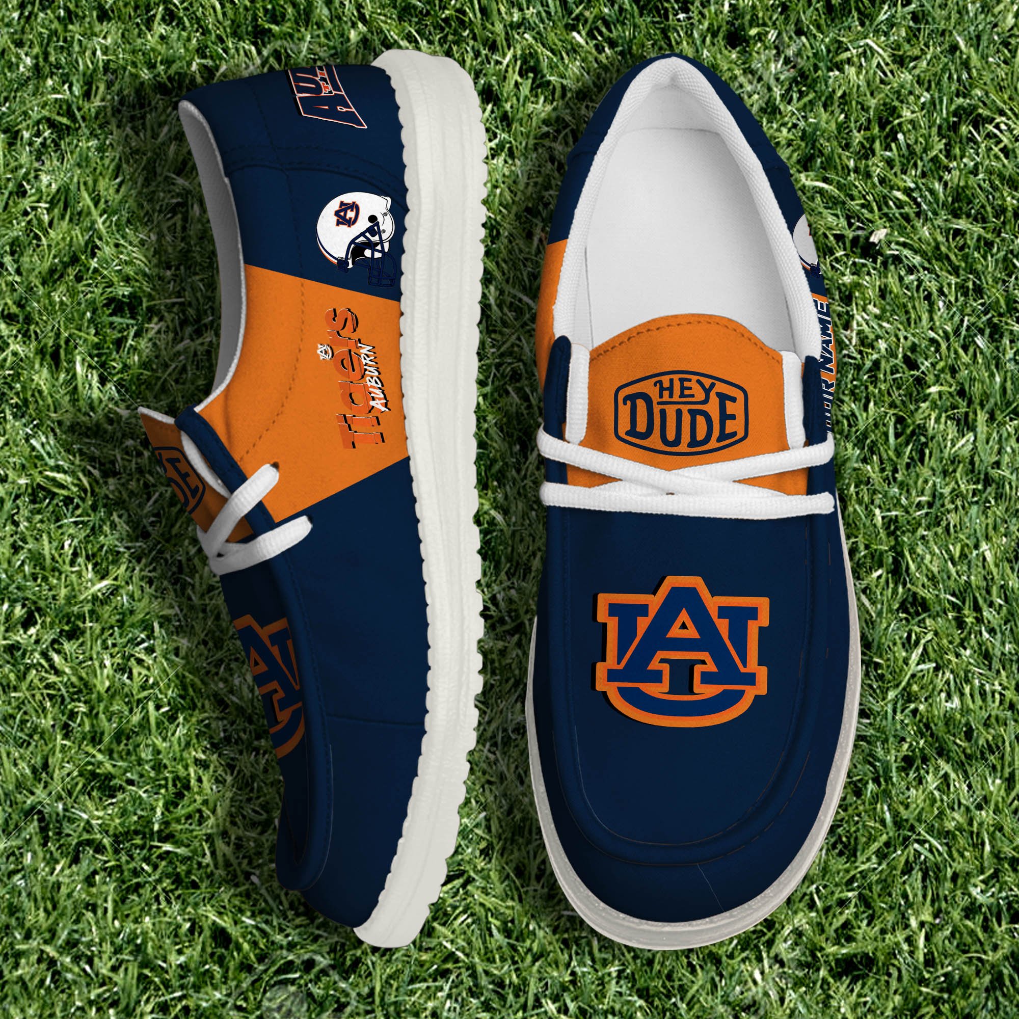 Auburn Tigers White Canvas Loafer Personalized Your Name, Sport Team, Sport Gifts ETHY-61003