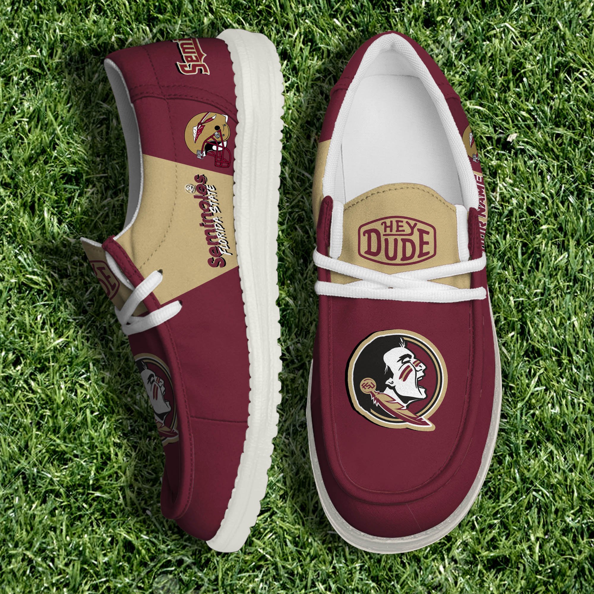 Florida State Seminoles White Canvas Loafer Personalized Your Name, Sport Team, Sport Gifts ETHY-61003