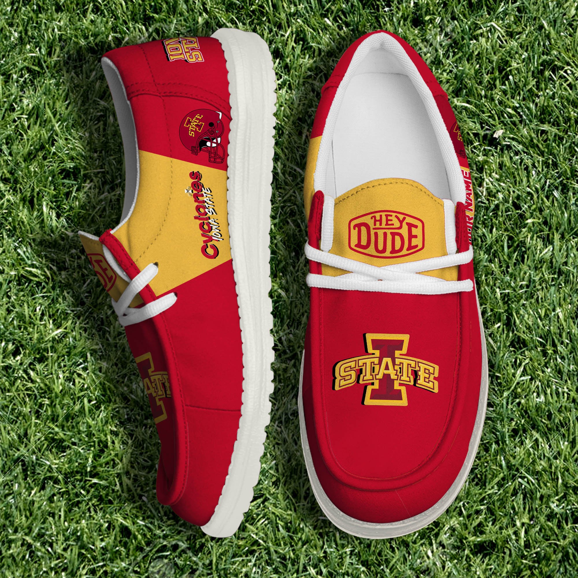 Iowa State Cyclones White Canvas Loafer Personalized Your Name, Sport Team, Sport Gifts ETHY-61003