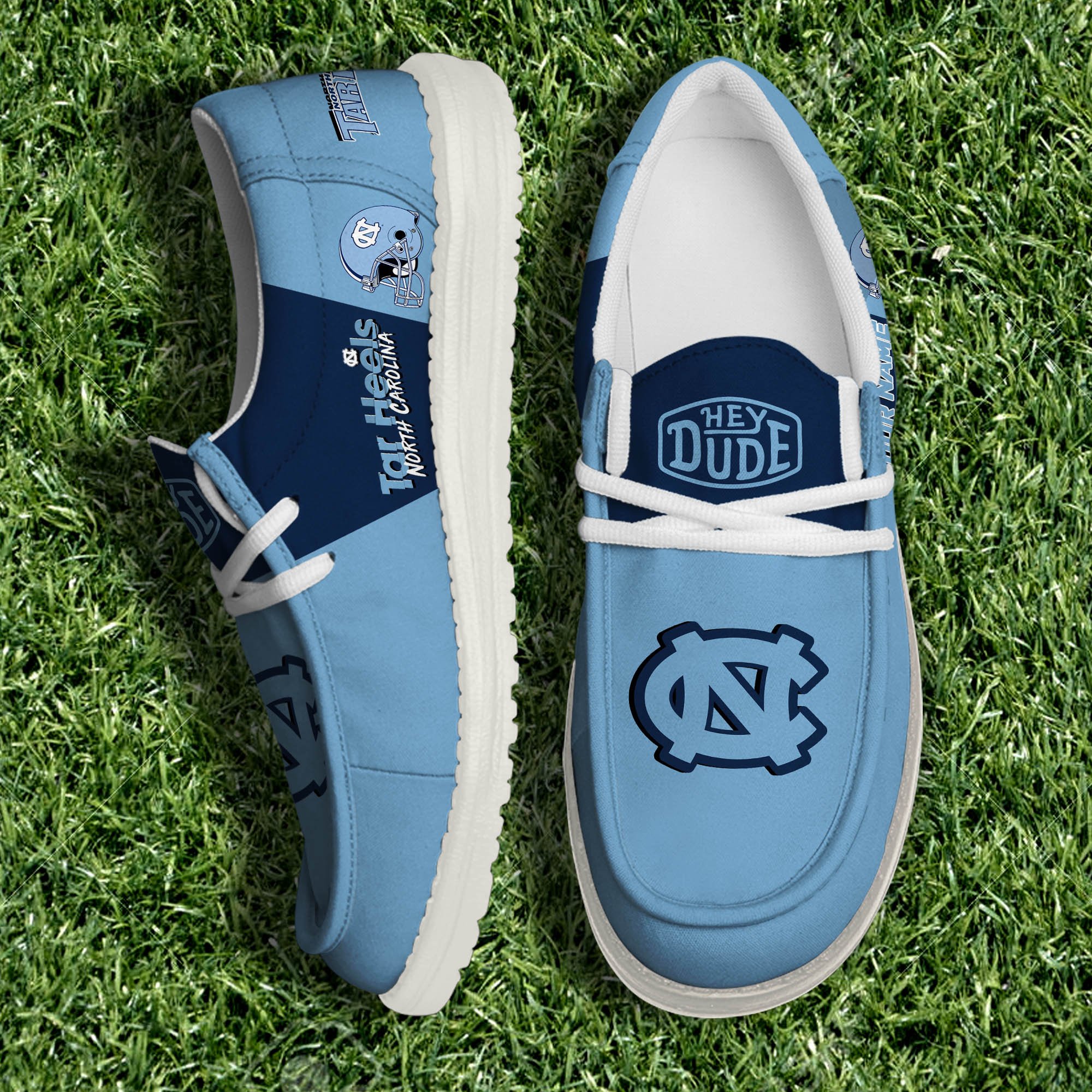 North Carolina Tar Heels White Canvas Loafer Personalized Your Name, Sport Team, Sport Gifts ETHY-61003