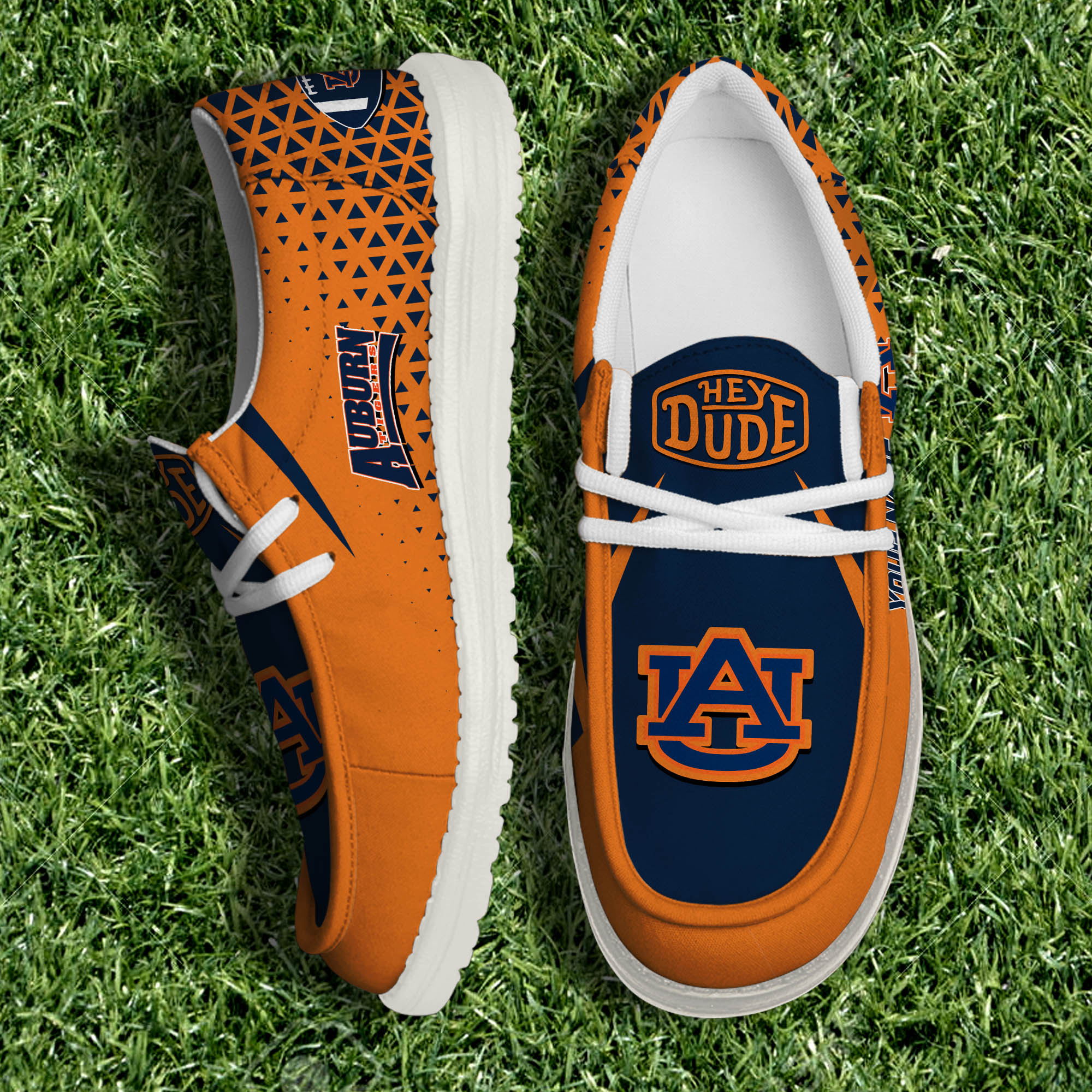 Auburn Tigers White Canvas Loafer Shoes Personalized Your Name, Sport Shoes For Fan, Sport Gifts ETHY-61033