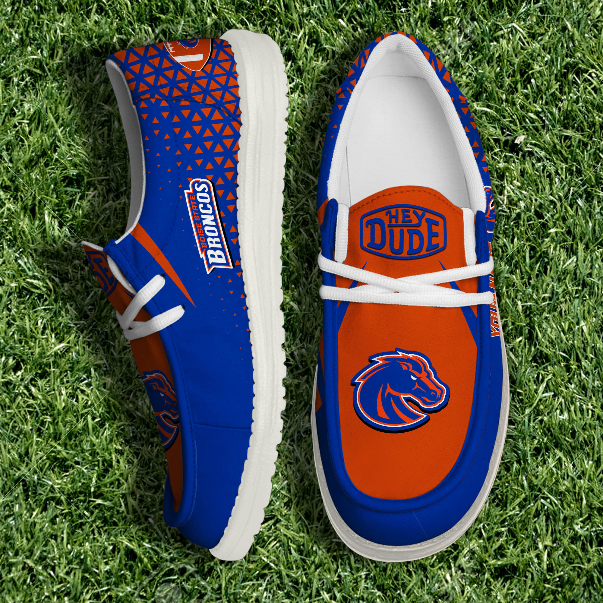 Boise State Broncos White Canvas Loafer Shoes Personalized Your Name, Sport Shoes For Fan, Sport Gifts ETHY-61033