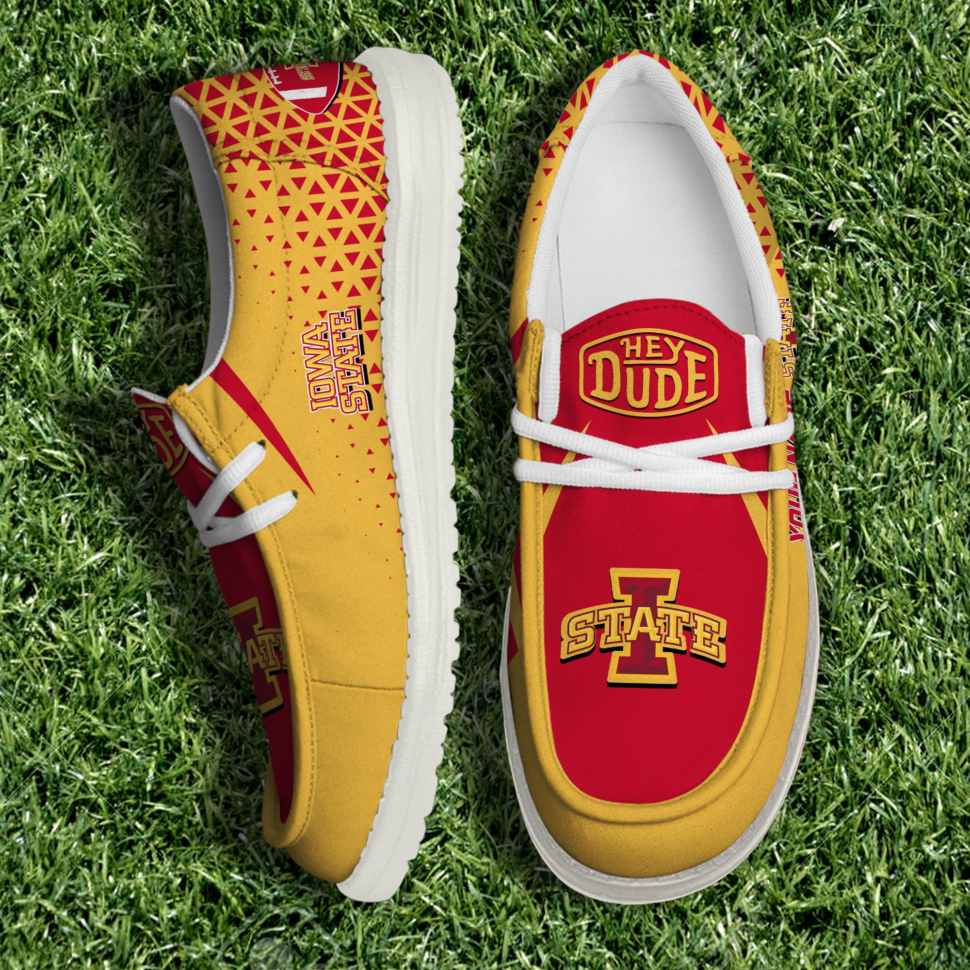 Iowa State Cyclones White Canvas Loafer Shoes Personalized Your Name, Sport Shoes For Fan, Sport Gifts ETHY-61033