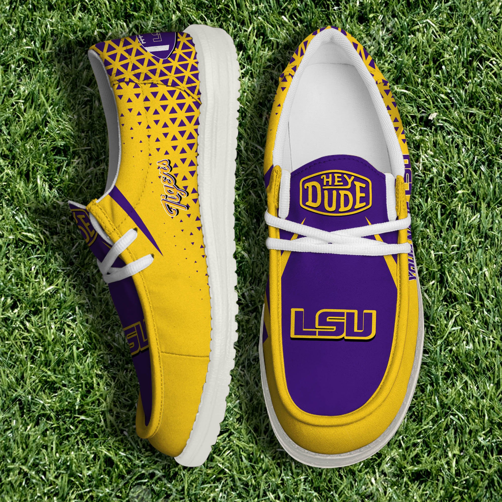 LSU TIGERS White Canvas Loafer Shoes Personalized Your Name, Sport Shoes For Fan, Sport Gifts ETHY-61033