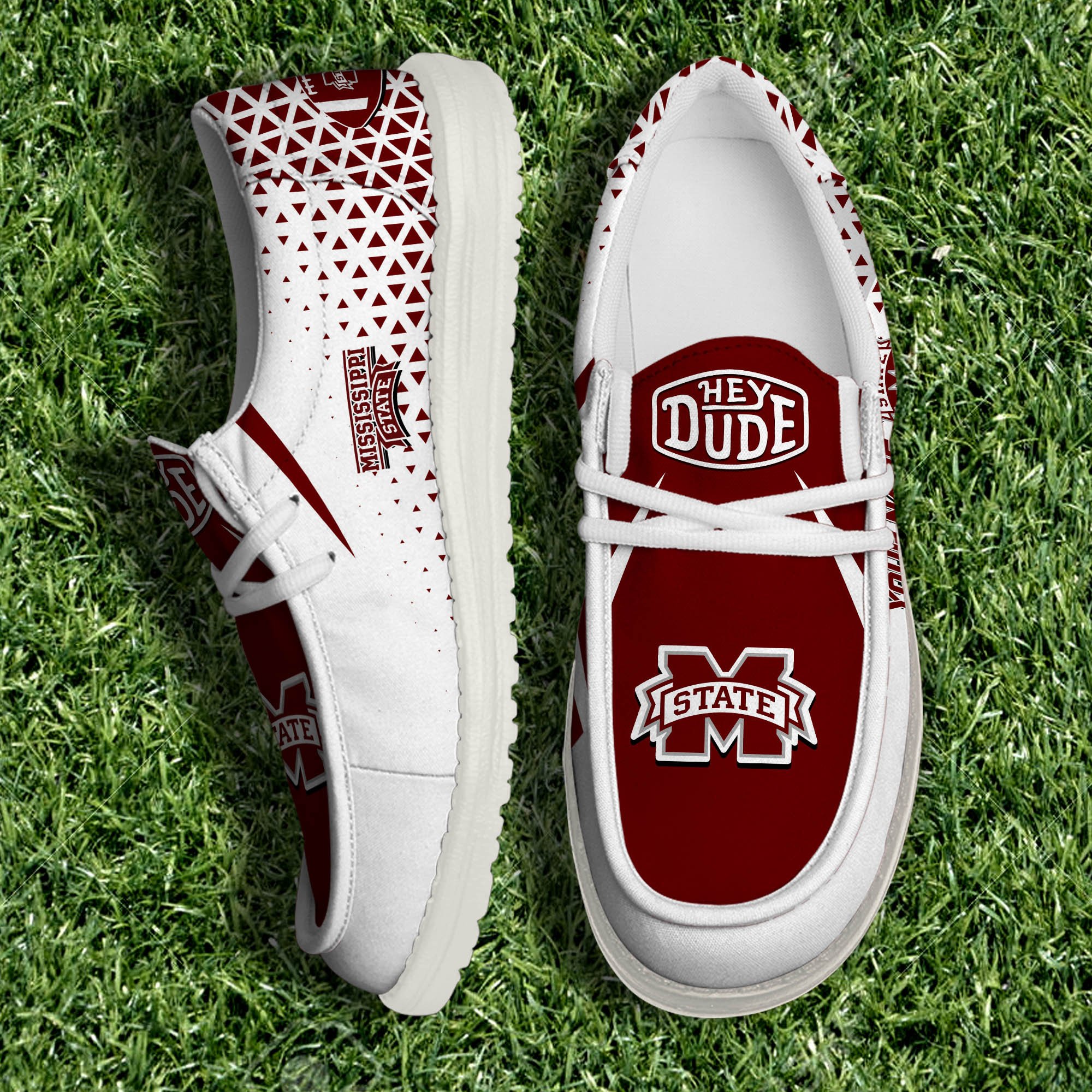 Mississippi State Bulldogs White Canvas Loafer Shoes Personalized Your Name, Sport Shoes For Fan, Sport Gifts ETHY-61033