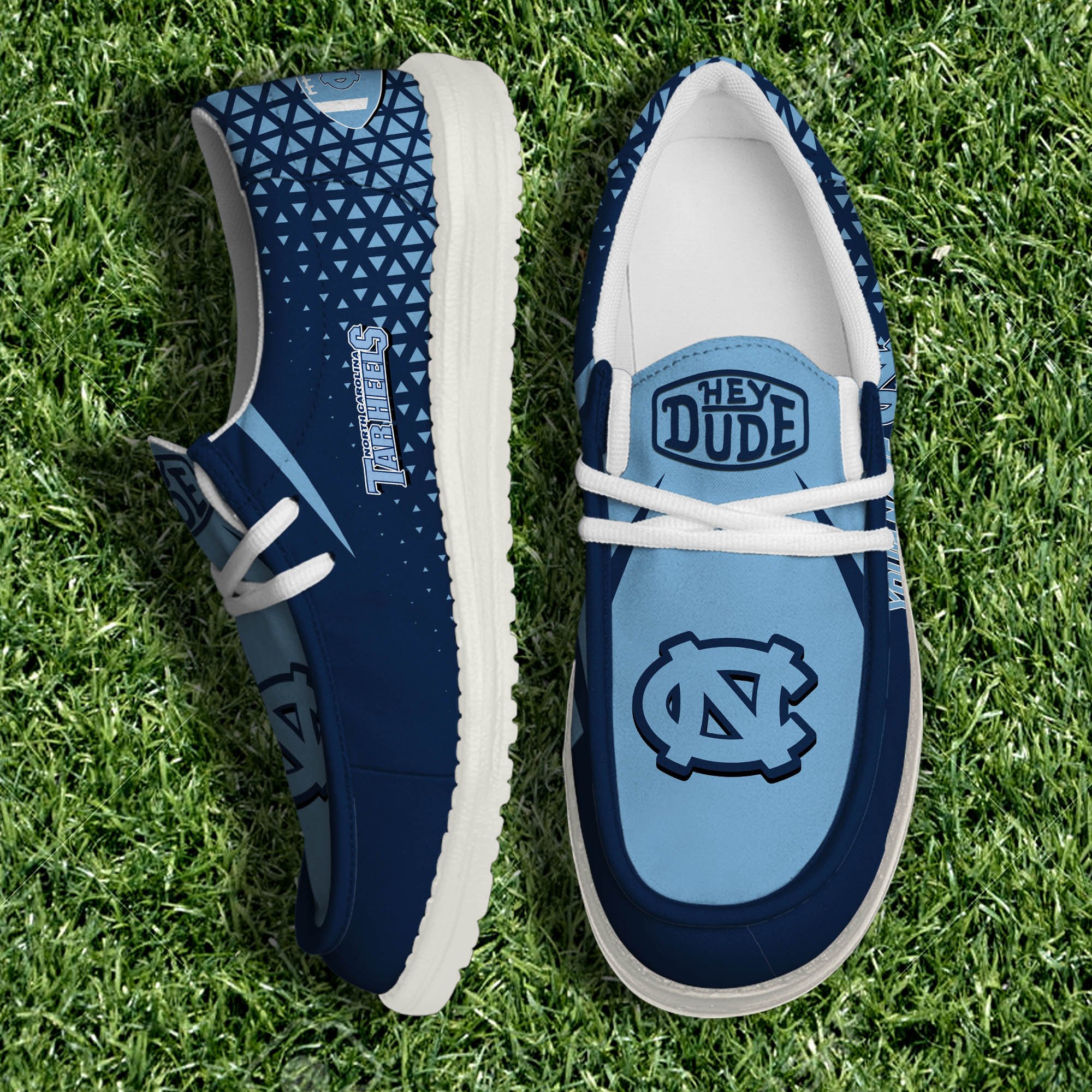 North Carolina Tar Heels White Canvas Loafer Shoes Personalized Your Name, Sport Shoes For Fan, Sport Gifts ETHY-61033