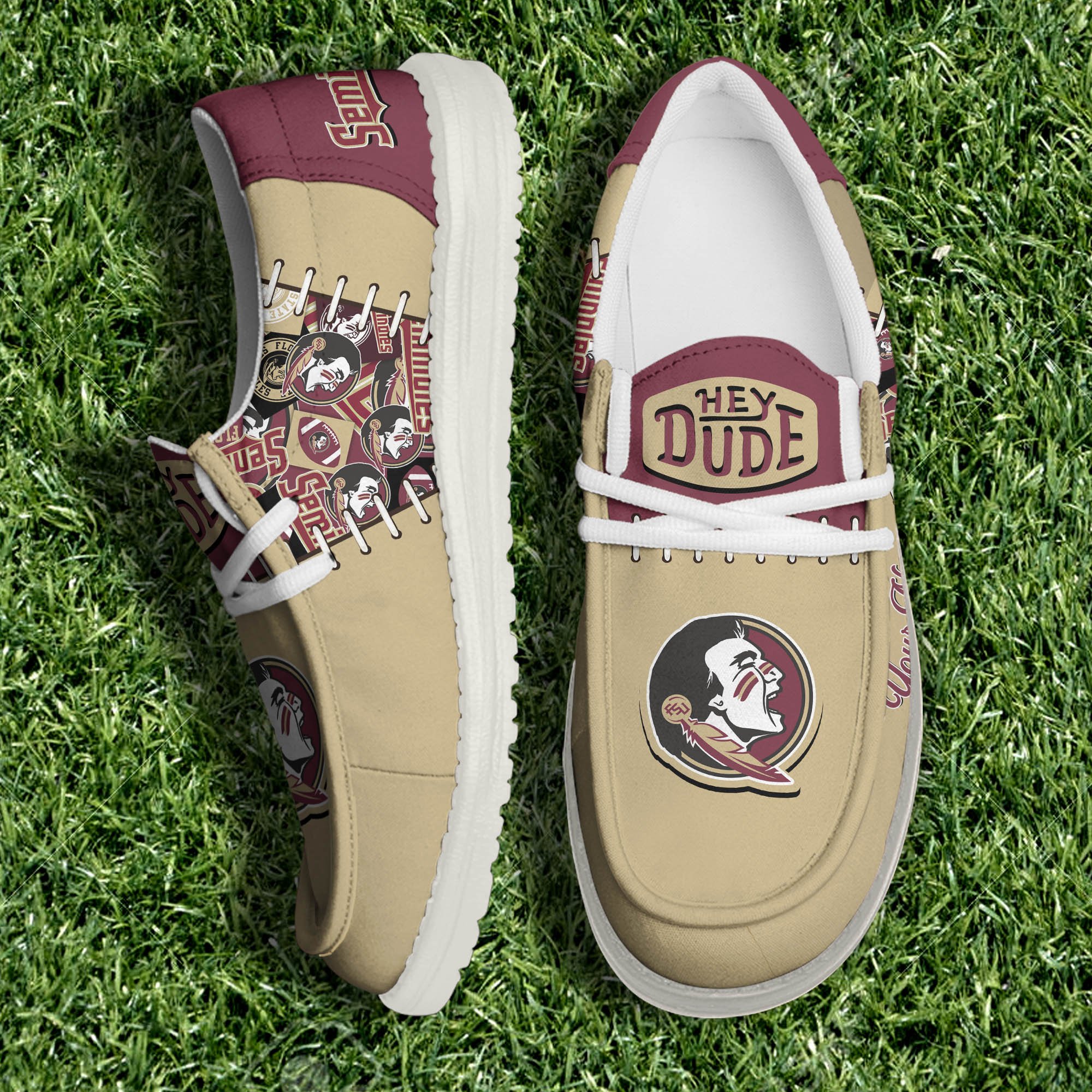 Florida State Seminoles White Canvas Loafer Shoes Personalized Your Name, Shoes For Sport Lovers, Sport Gifts ETHY-61057