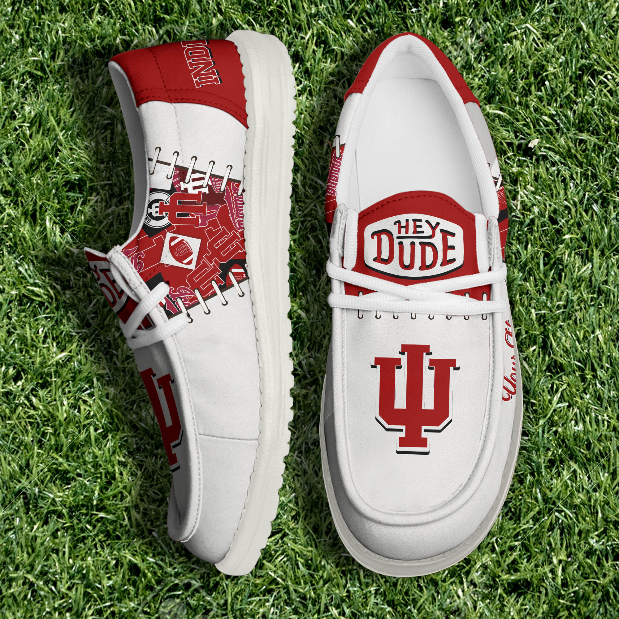 Indiana Hoosiers White Canvas Loafer Shoes Personalized Your Name, Shoes For Sport Lovers, Sport Gifts ETHY-61057