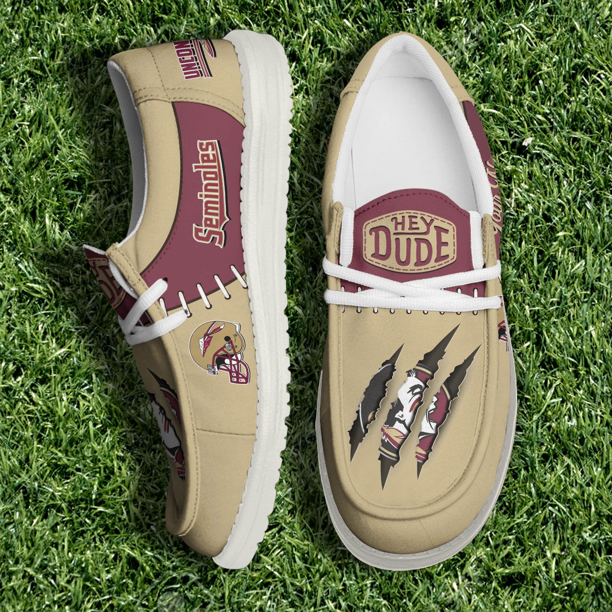 Florida State Seminoles Team White Canvas Loafer Shoes Personalized Your Name, Shoes For Sport Lovers, Gifts For Fan ETHY-61060