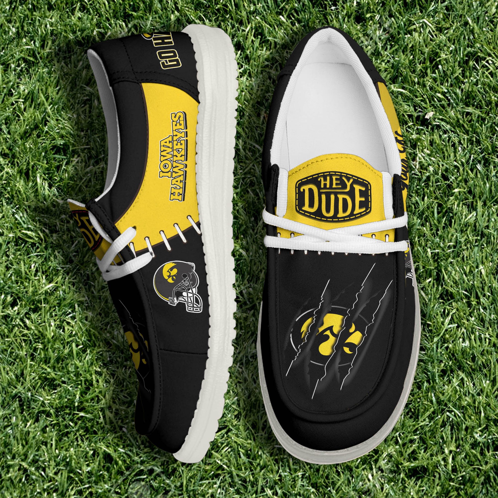 Iowa Hawkeyes Team White Canvas Loafer Shoes Personalized Your Name, Shoes For Sport Lovers, Gifts For Fan ETHY-61060