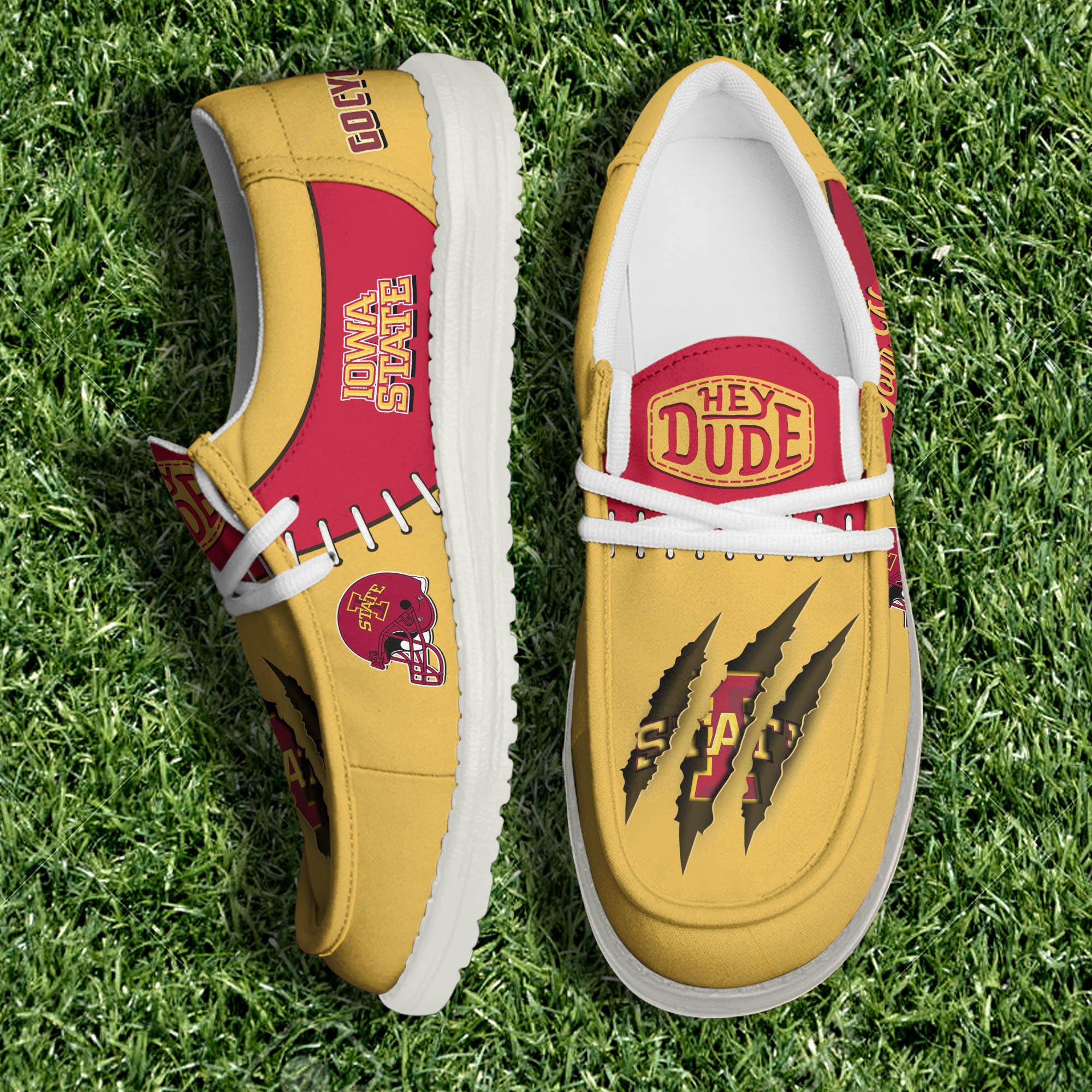 Iowa State Cyclones Team White Canvas Loafer Shoes Personalized Your Name, Shoes For Sport Lovers, Gifts For Fan ETHY-61060