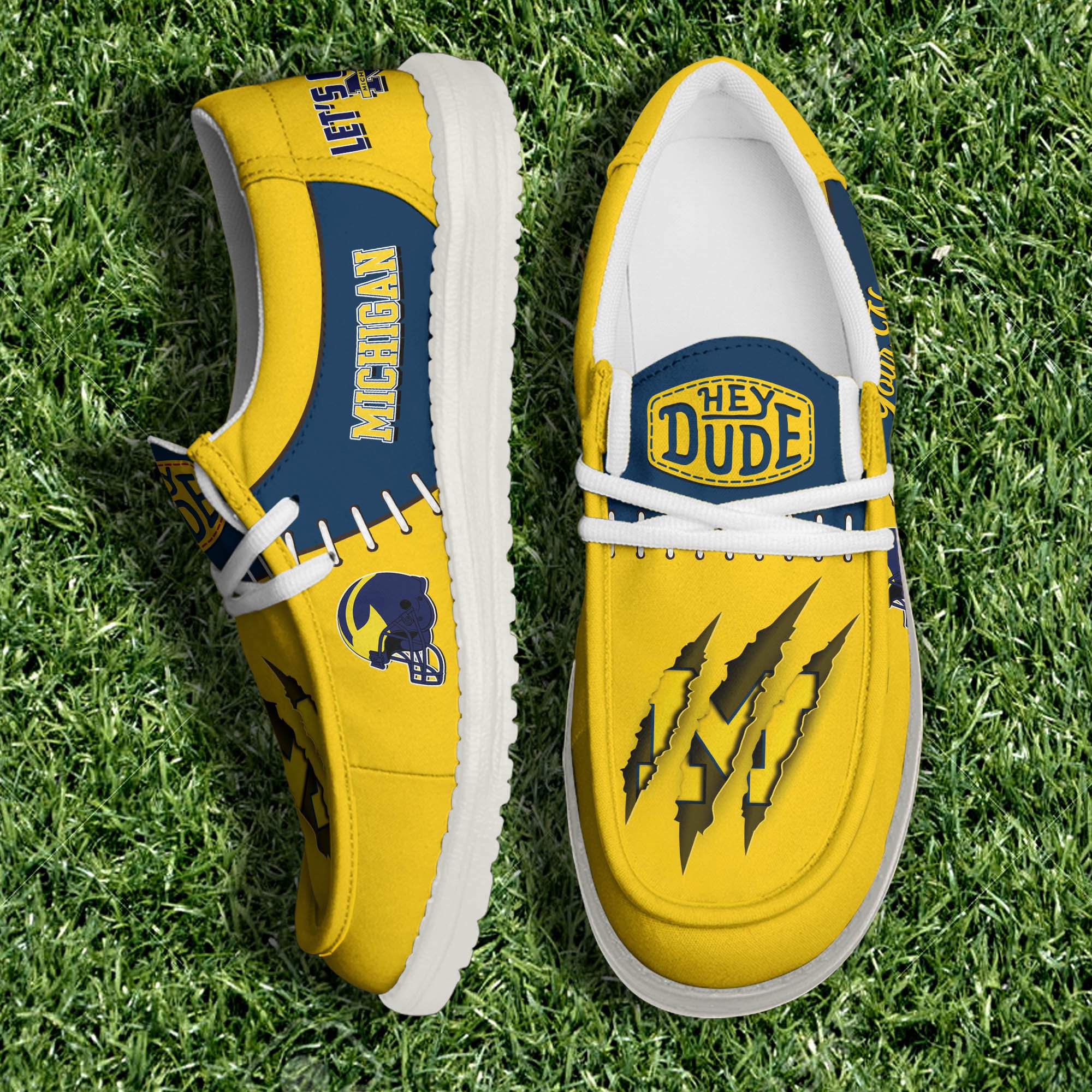 Michigan Wolverines Team White Canvas Loafer Shoes Personalized Your Name, Shoes For Sport Lovers, Gifts For Fan ETHY-61060