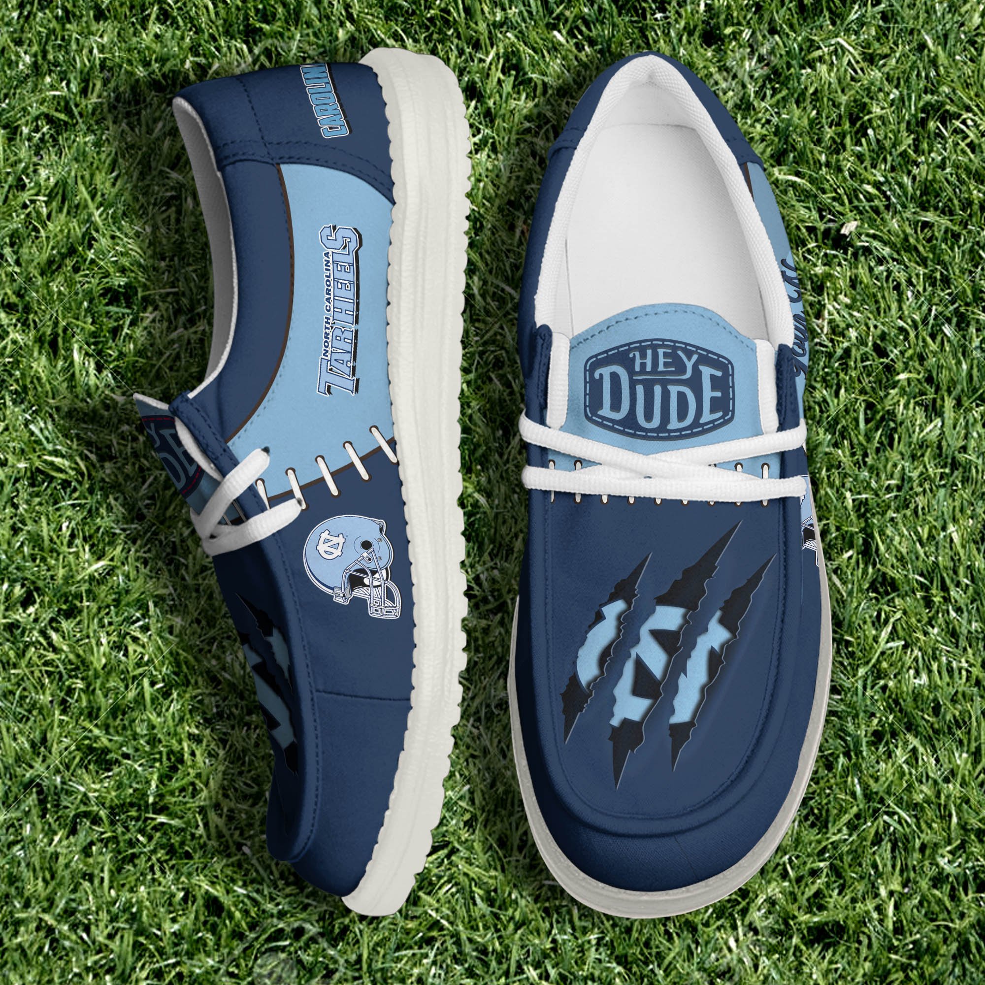 North Carolina Tar Heels Team White Canvas Loafer Shoes Personalized Your Name, Shoes For Sport Lovers, Gifts For Fan ETHY-61060