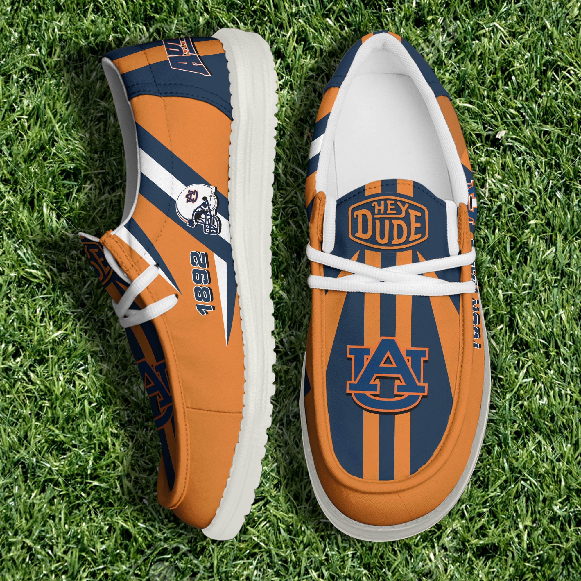 Auburn Tigers Team White Canvas Loafer Shoes Personalized Your Name, Sport Shoes, Gift For Sport Lovers ETHY-61075