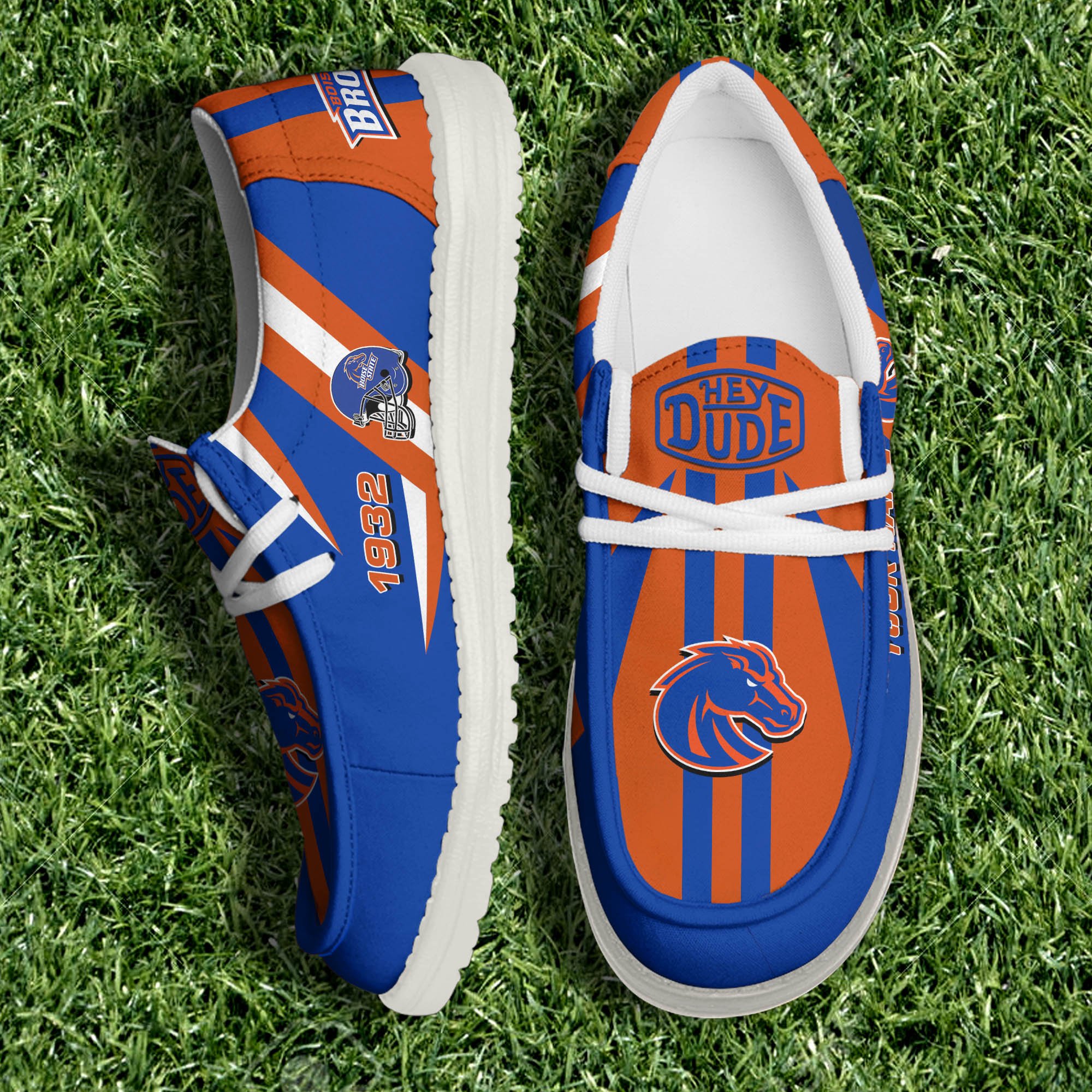 Boise State Broncos Team White Canvas Loafer Shoes Personalized Your Name, Sport Shoes, Gift For Sport Lovers ETHY-61075