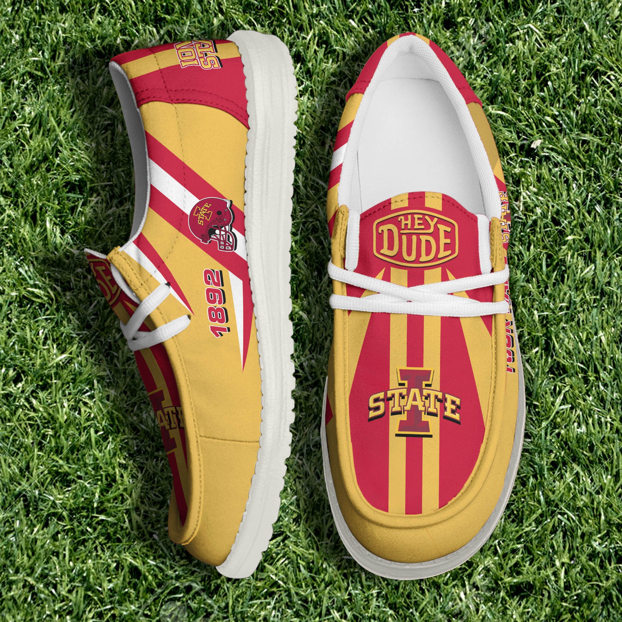 Iowa State Cyclones Team White Canvas Loafer Shoes Personalized Your Name, Sport Shoes, Gift For Sport Lovers ETHY-61075