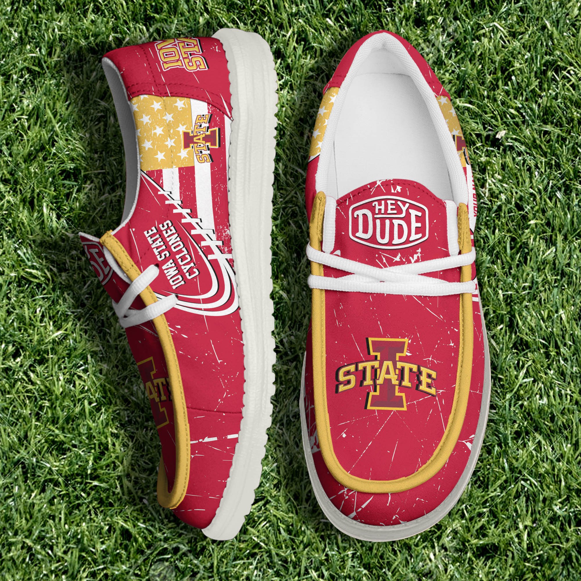 Iowa State Cyclones White Canvas Loafer Shoes Personalized Your Name, Football Shoes, Gift For Football Fans ETHY-61084