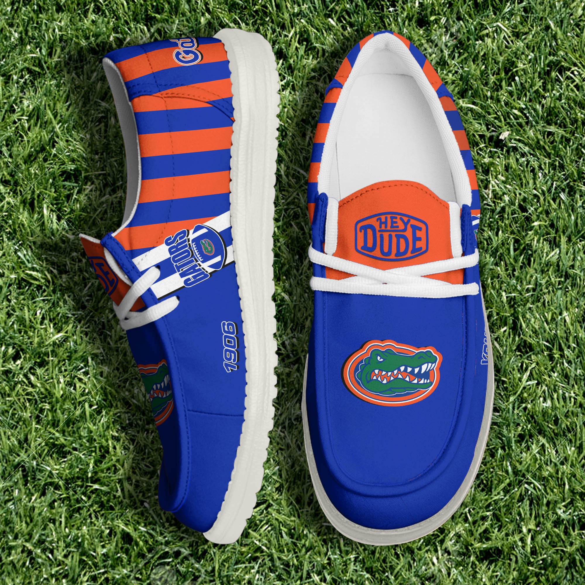 Florida Gators White Canvas Loafer Shoes Personalized Your Name, Sport Shoes For Fan, Football Fan Gifts ETHY-61132