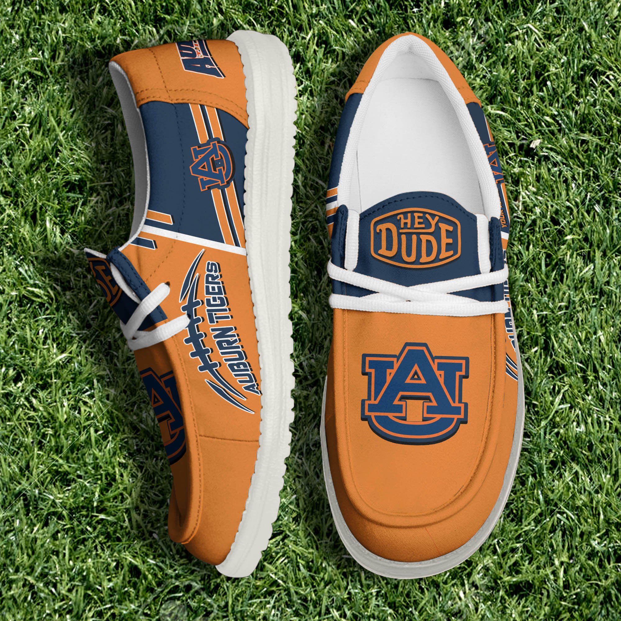 Auburn Tigers White Canvas Loafer Shoes Personalized Your Name, Shoes For Sport Lovers, Fan Gifts ETHY-61158