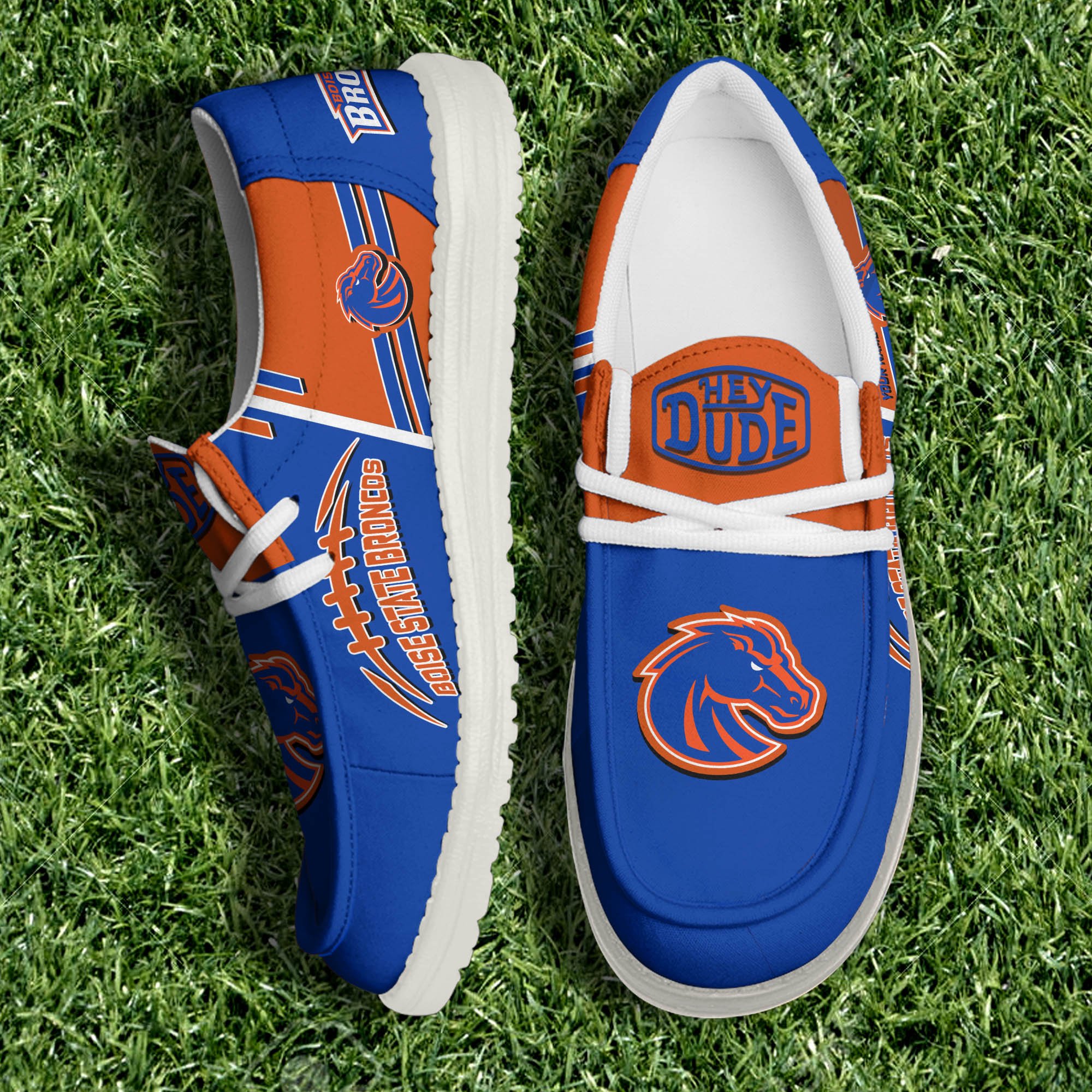 Boise State Broncos White Canvas Loafer Shoes Personalized Your Name, Shoes For Sport Lovers, Fan Gifts ETHY-61158