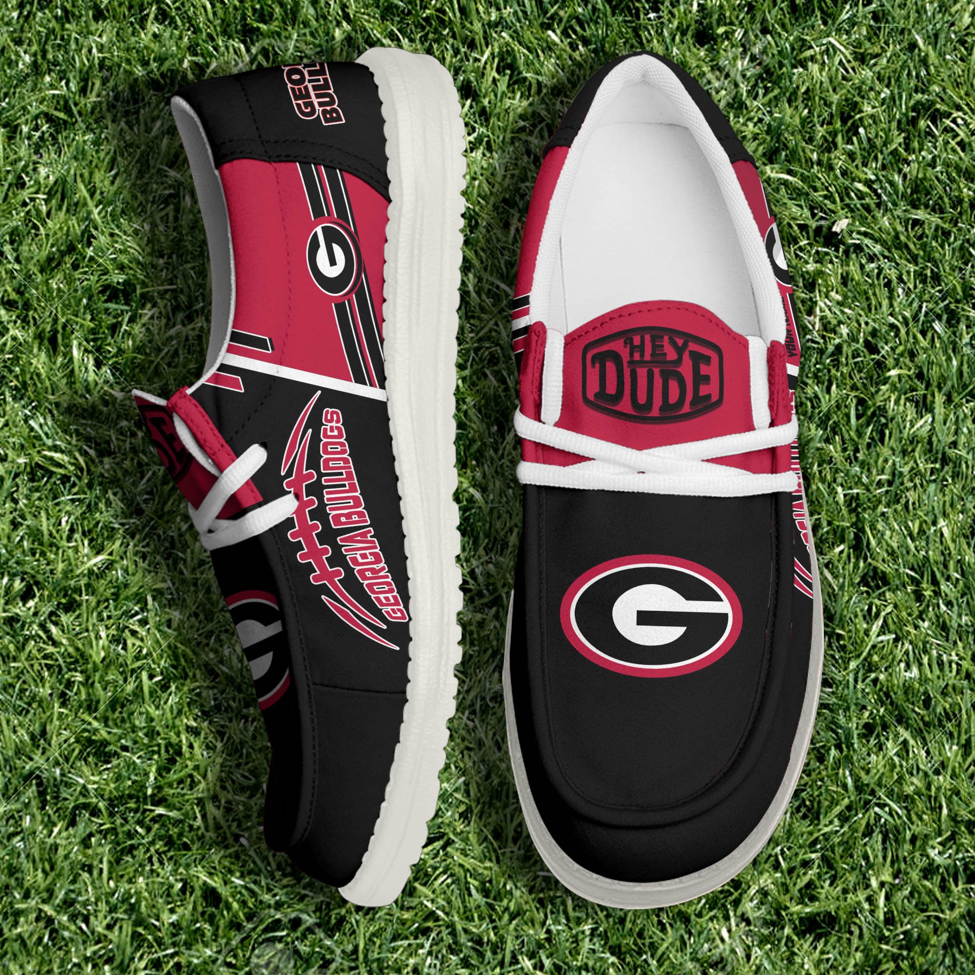 Georgia Bulldogs White Canvas Loafer Shoes Personalized Your Name, Shoes For Sport Lovers, Fan Gifts ETHY-61158