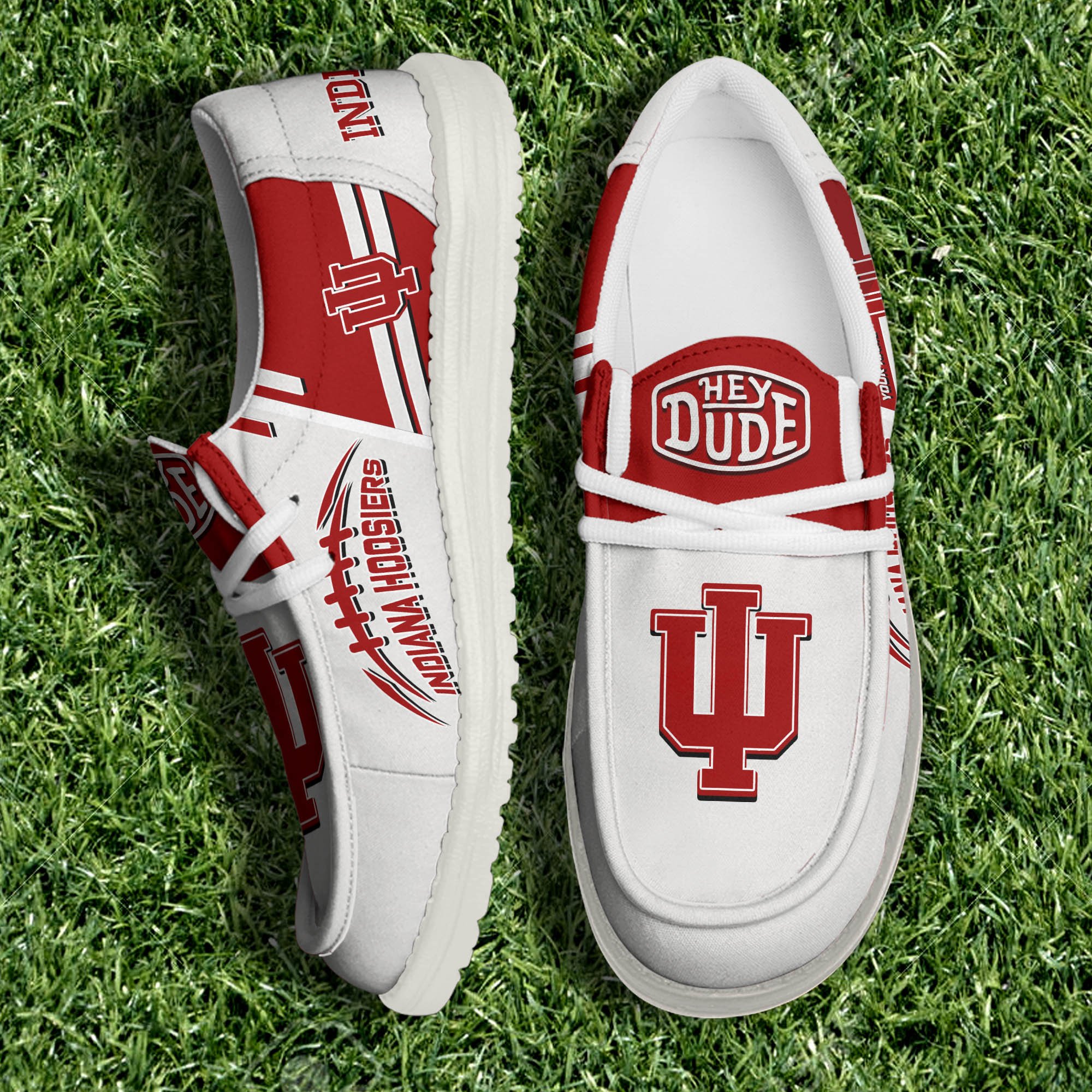 Indiana Hoosiers White Canvas Loafer Shoes Personalized Your Name, Shoes For Sport Lovers, Fan Gifts ETHY-61158