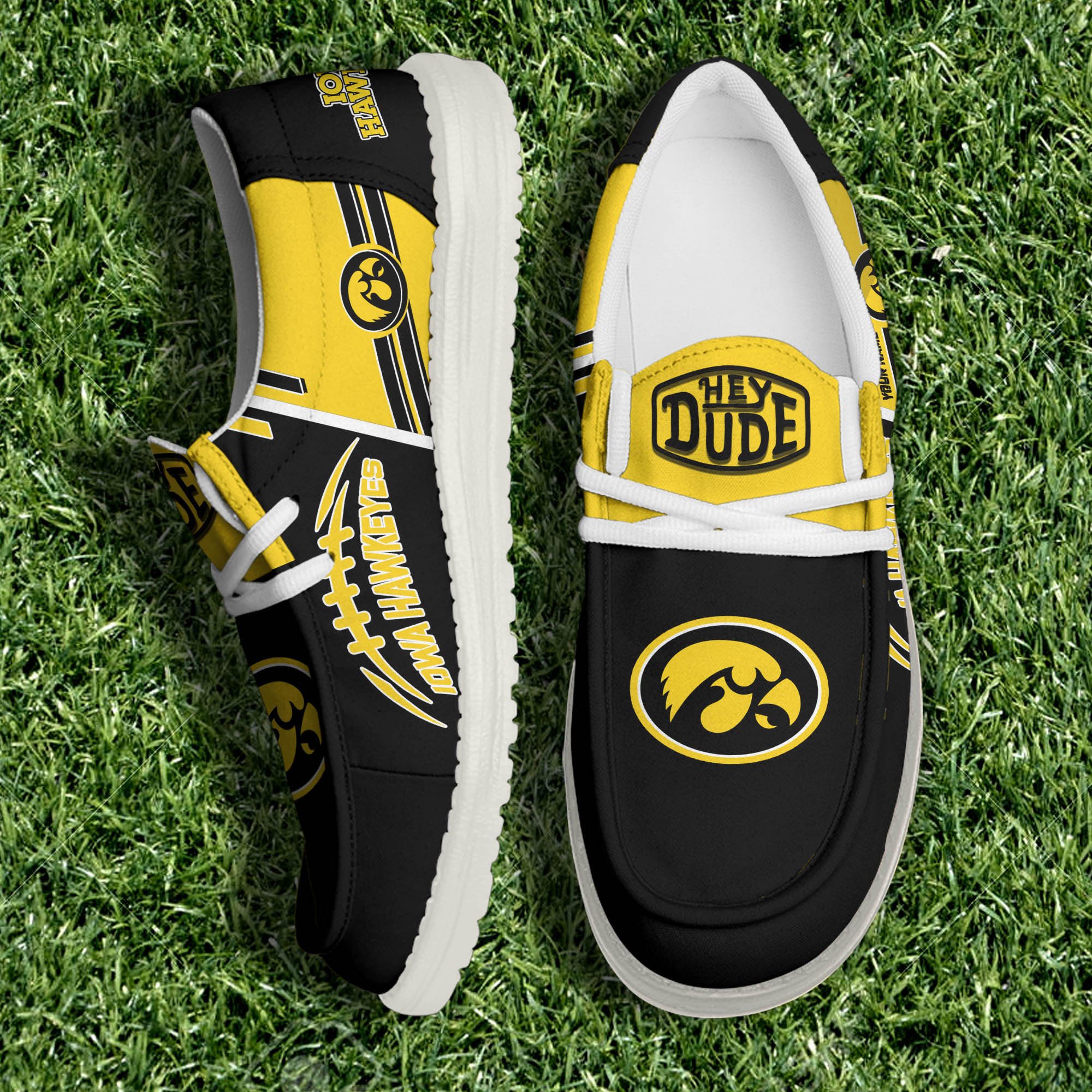 Iowa Hawkeyes White Canvas Loafer Shoes Personalized Your Name, Shoes For Sport Lovers, Fan Gifts ETHY-61158