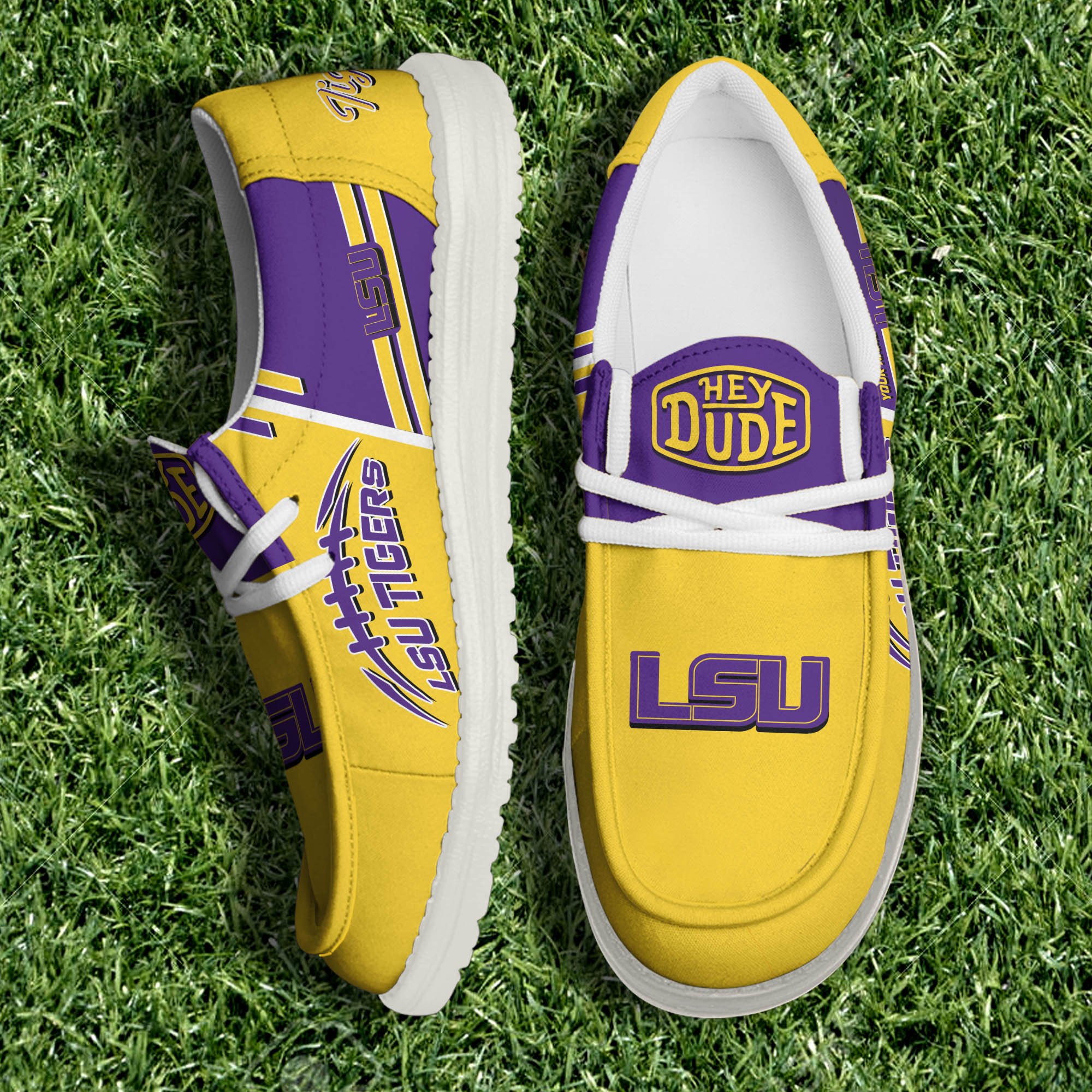 LSU TIGERS White Canvas Loafer Shoes Personalized Your Name, Shoes For Sport Lovers, Fan Gifts ETHY-61158