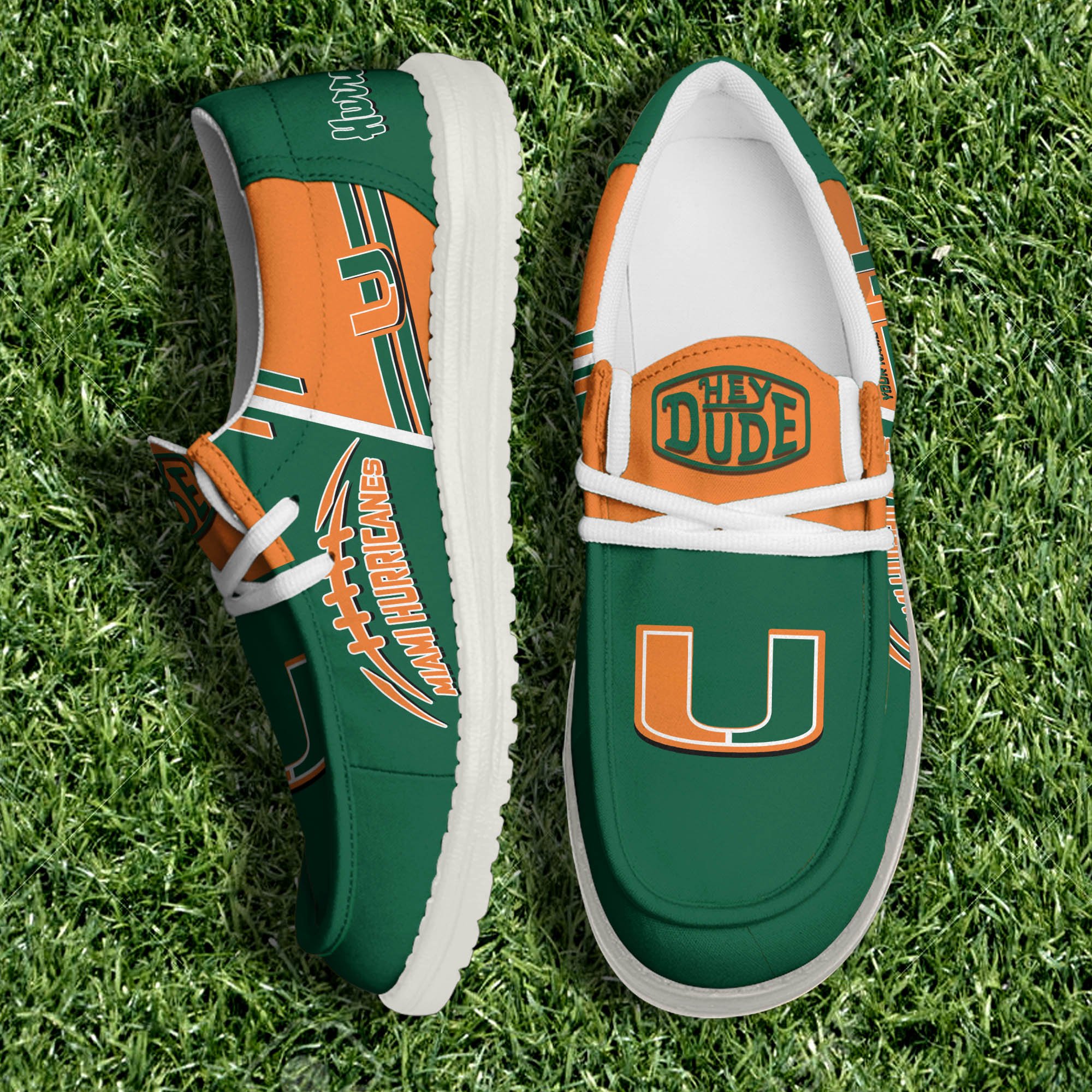 Miami Hurricanes White Canvas Loafer Shoes Personalized Your Name, Shoes For Sport Lovers, Fan Gifts ETHY-61158